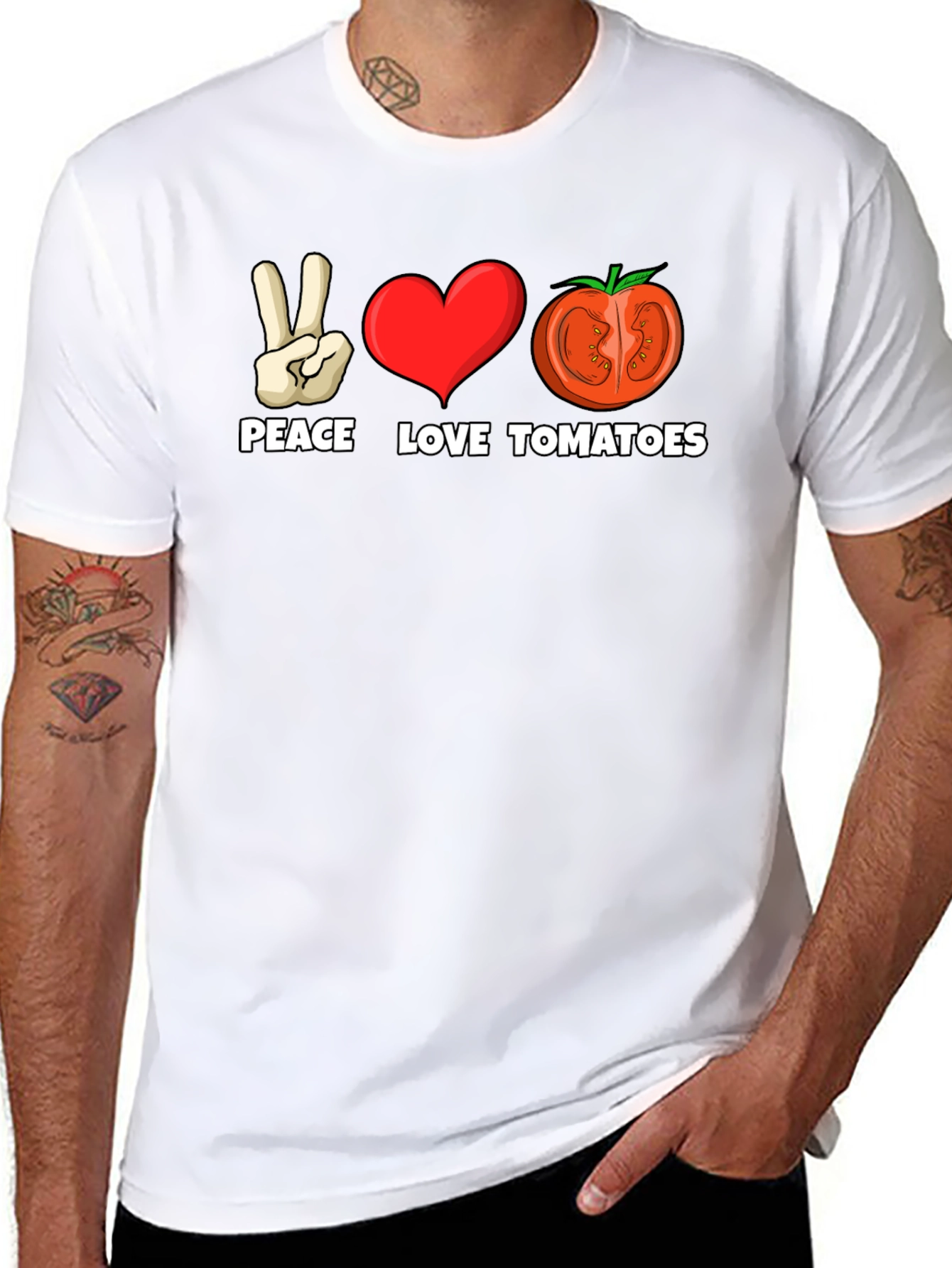 Peace Love Tomatoes Graphic T-Shirt
