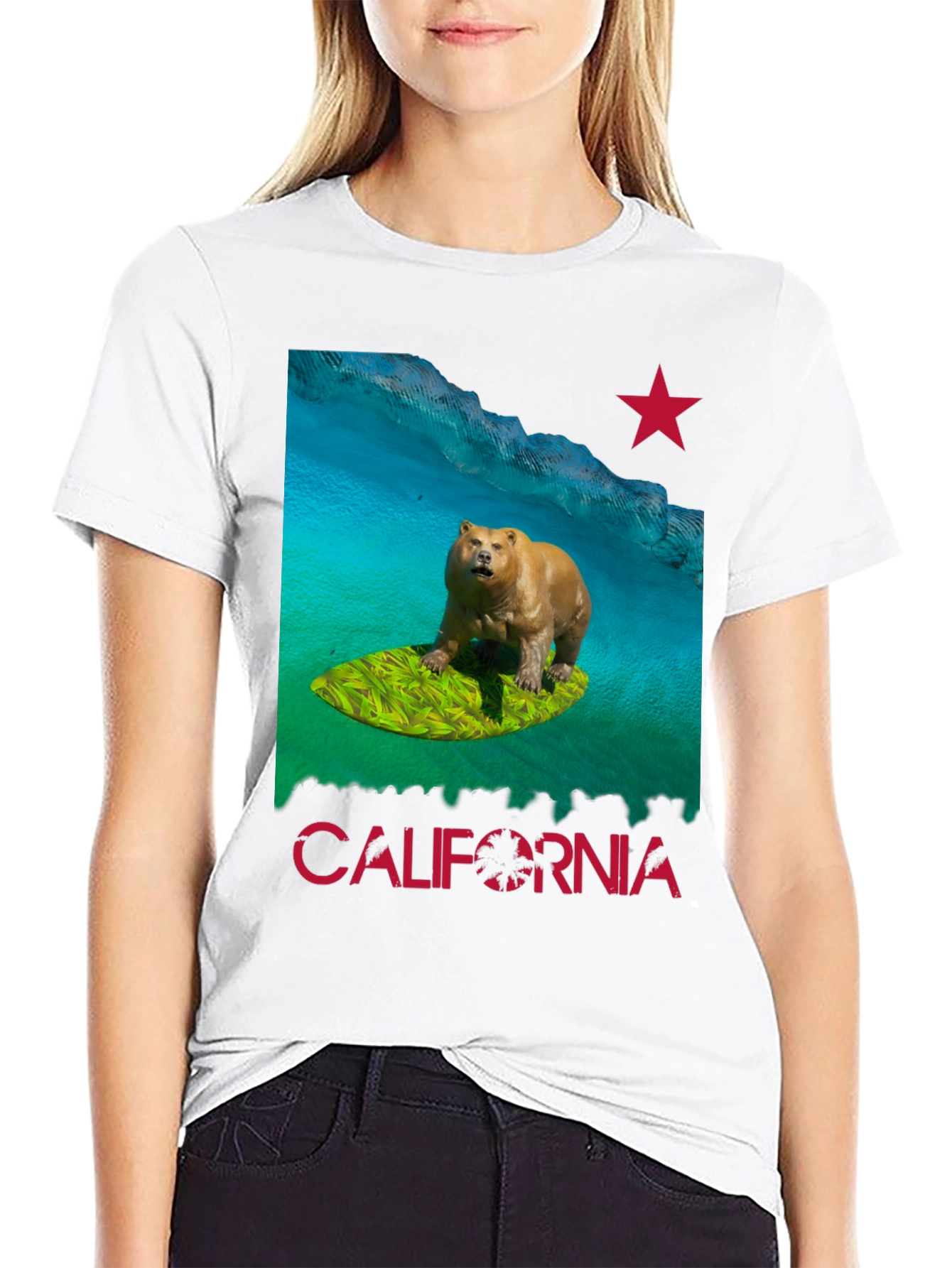 California Surfing Bear T-Shirt
