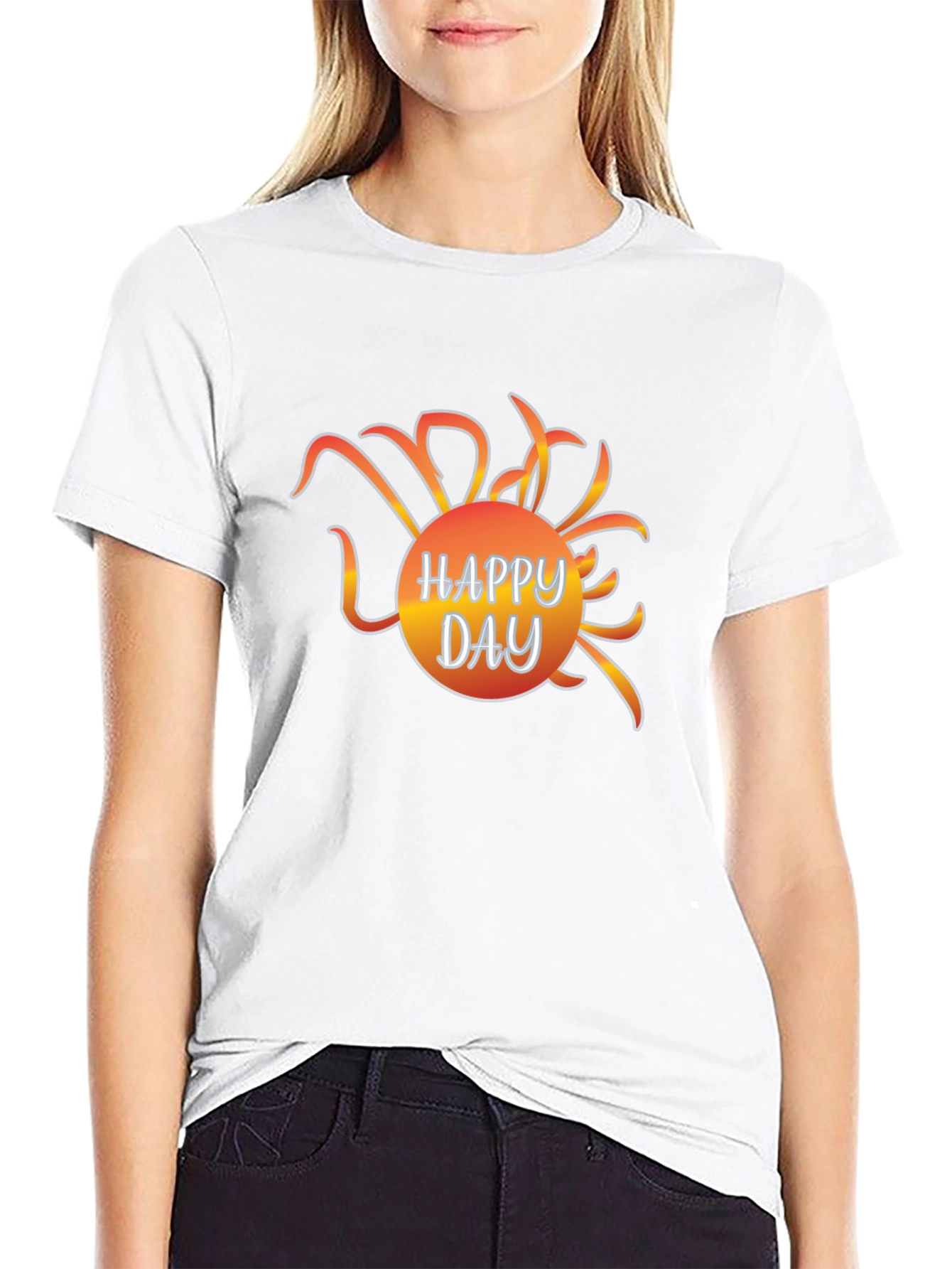 Happy Day Graphic Tee - Black Casual T-Shirt