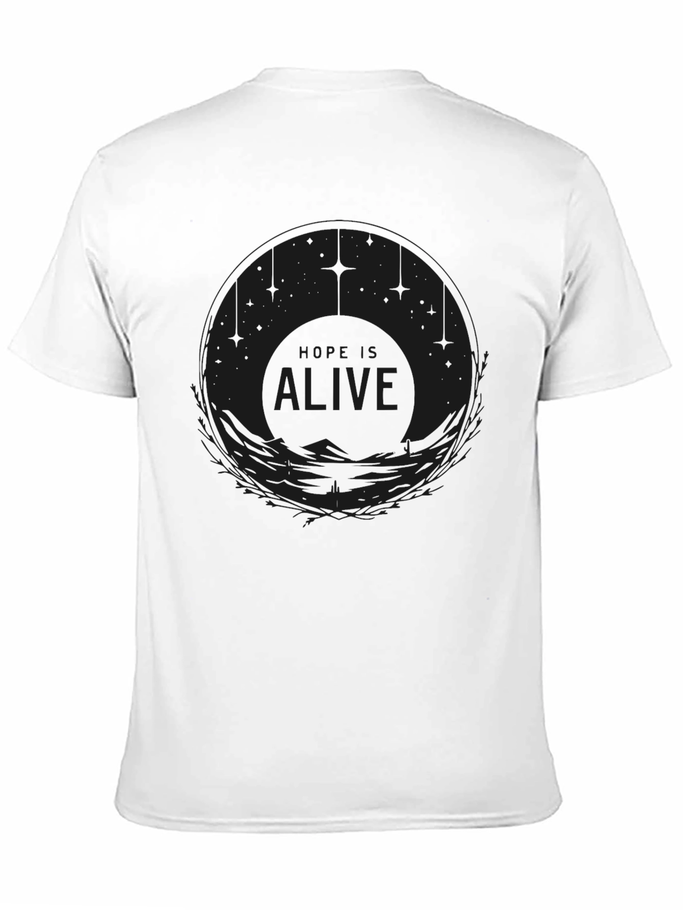 Alive Graphic Print Black Cotton Tee