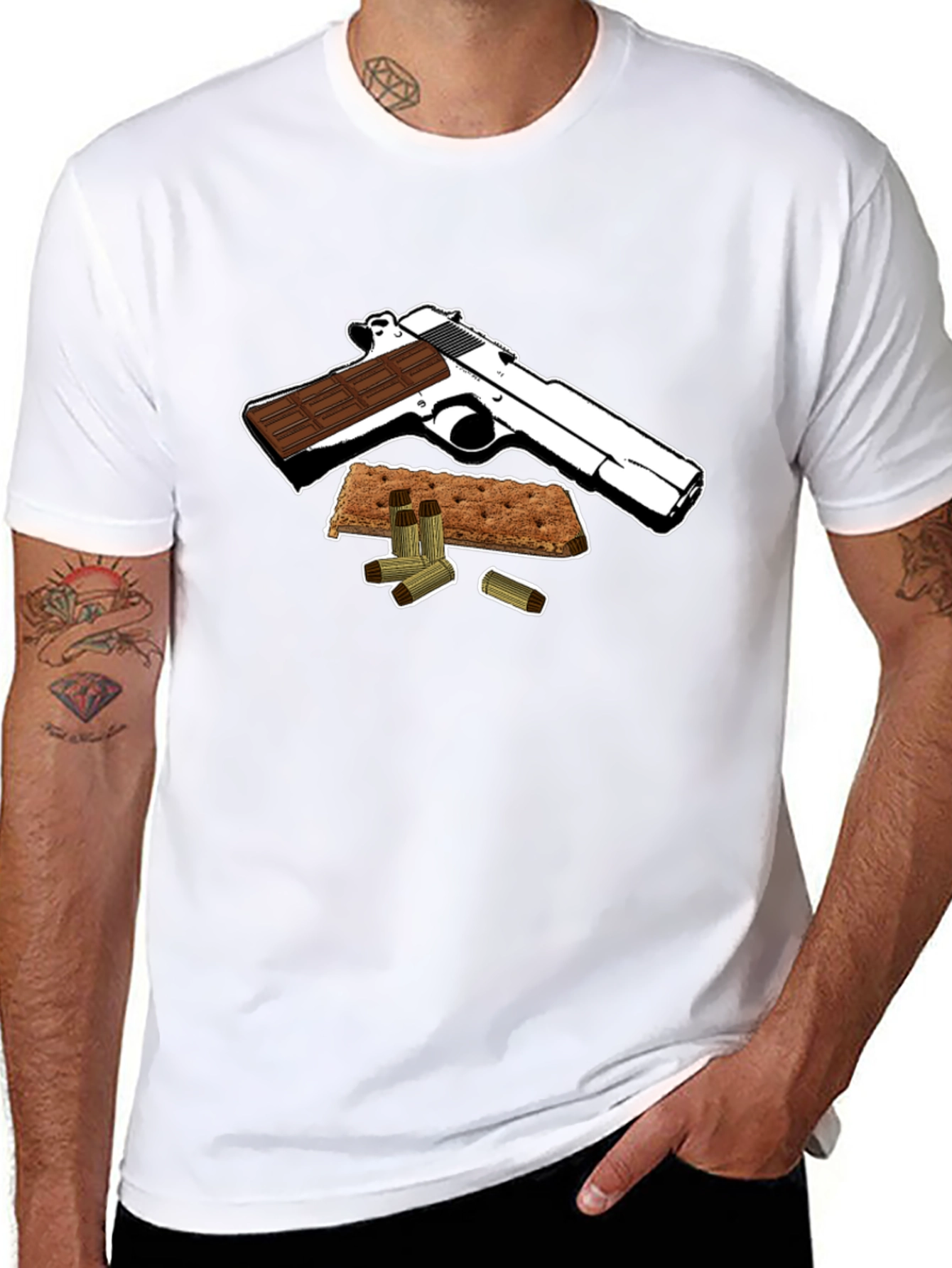 Smores Gun T-Shirt - Funny Dessert Graphic Tee