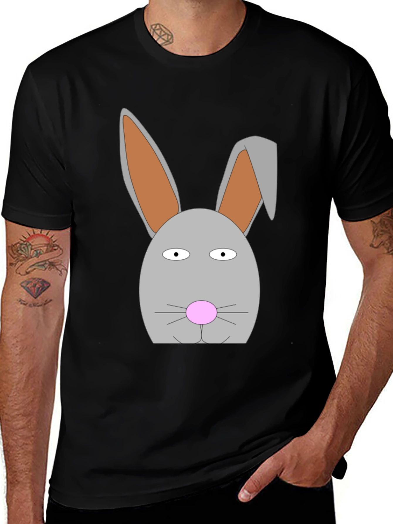 Funny Cartoon Bunny Rabbit Graphic T-Shirt