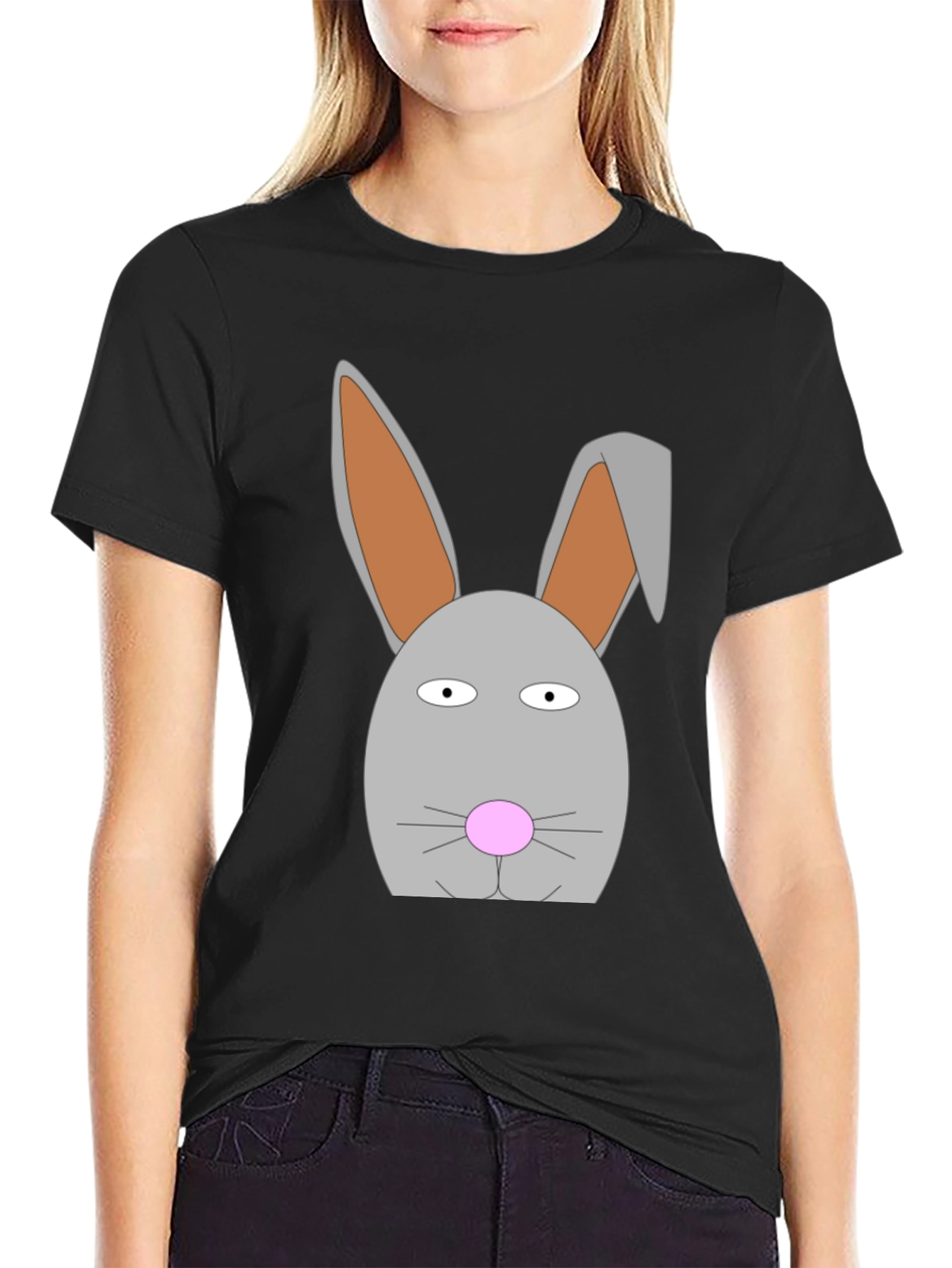 Funny Cartoon Bunny Rabbit Graphic T-Shirt