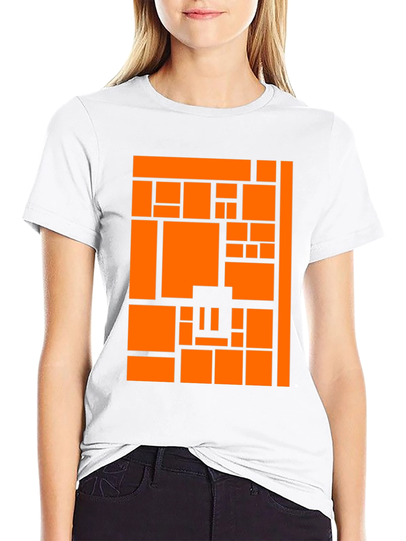Abstract Graphic Tee - Modern Block Pattern