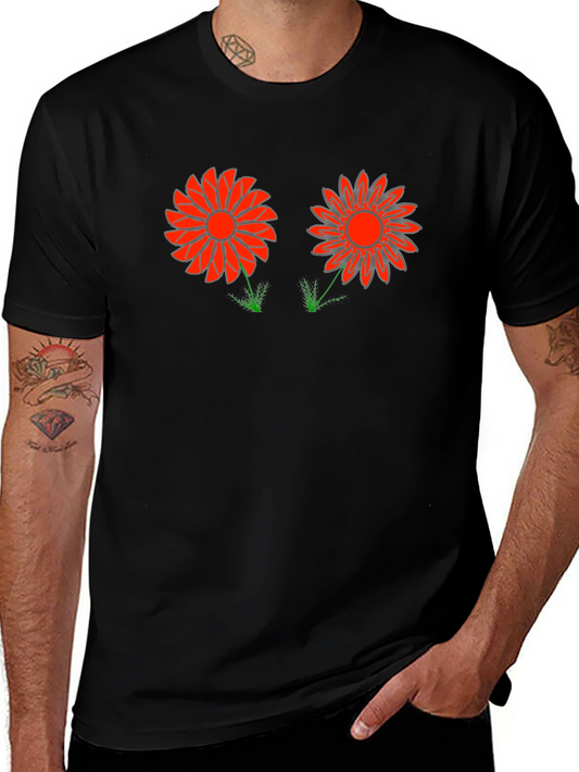 Funky Flower Graphic Tee - Black