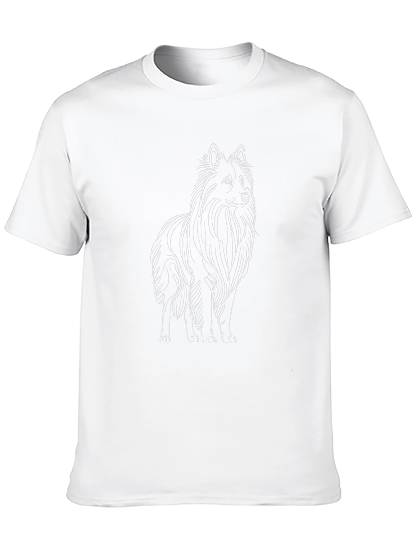 Dog Sketch Graphic Tee - Casual Black T-Shirt