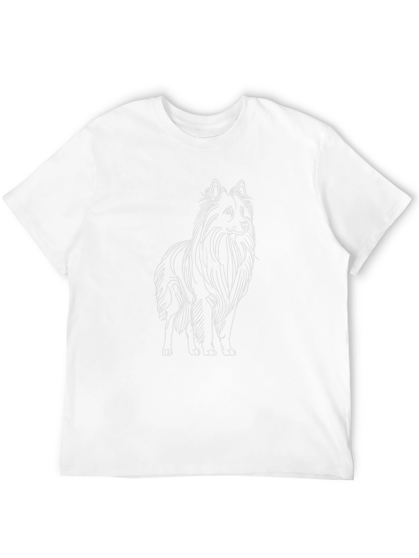 Dog Sketch Graphic Tee - Casual Black T-Shirt