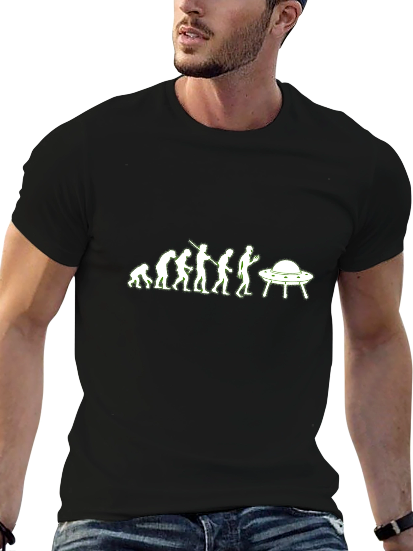 Evolution to UFO Black T-Shirt