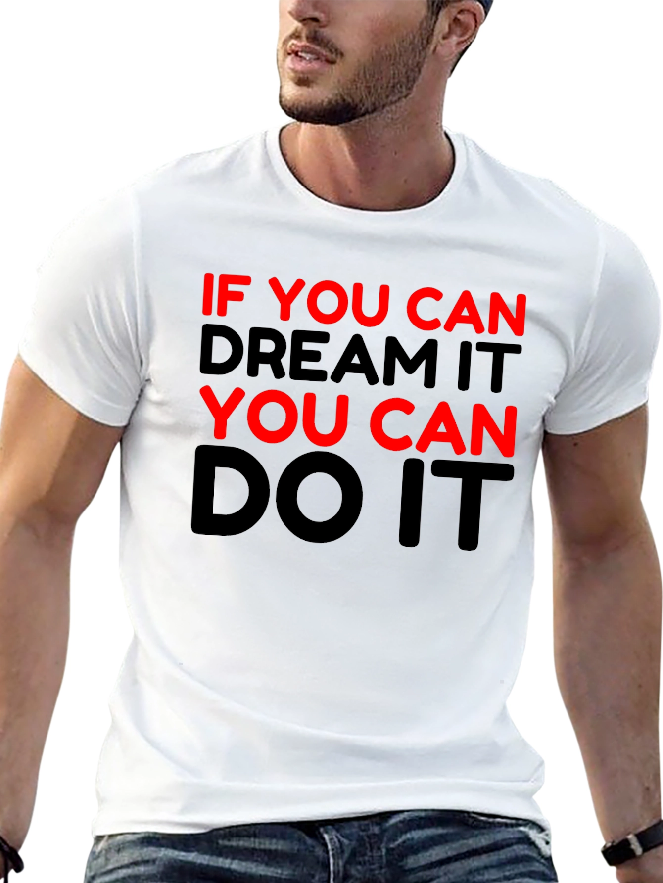 Motivational Black T-Shirt - Dream It Do It