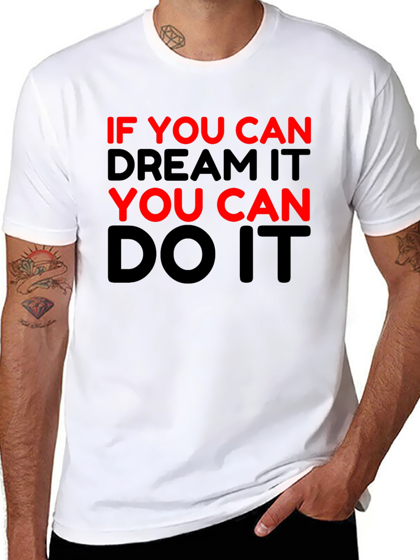 Motivational Black T-Shirt - Dream It Do It