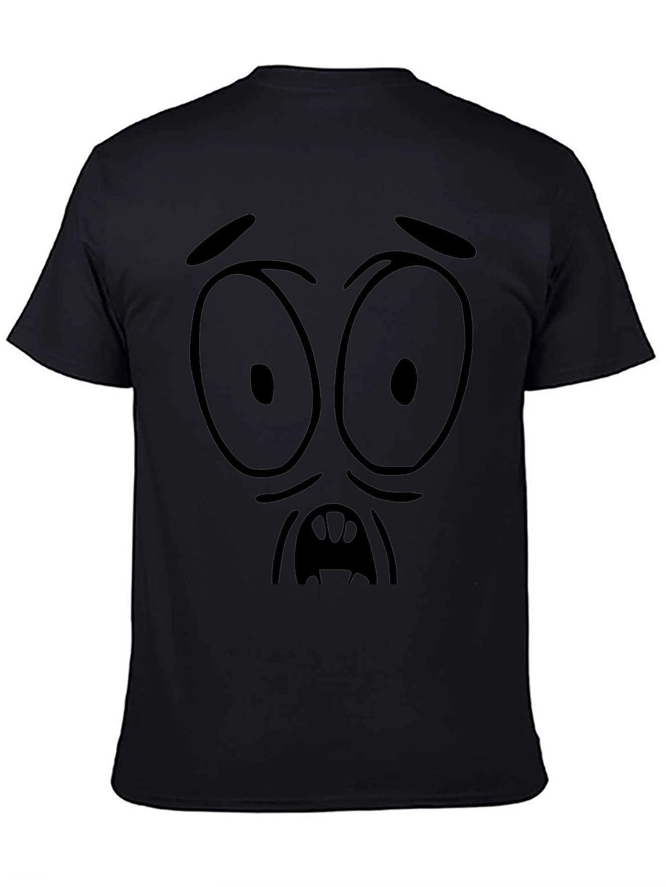 Cartoon Expression Black T-Shirt