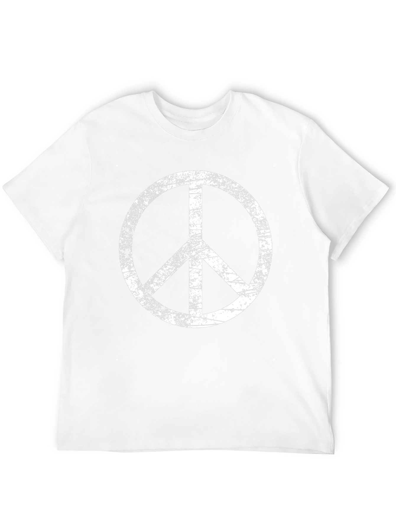 Peace Sign Distressed Black T-Shirt