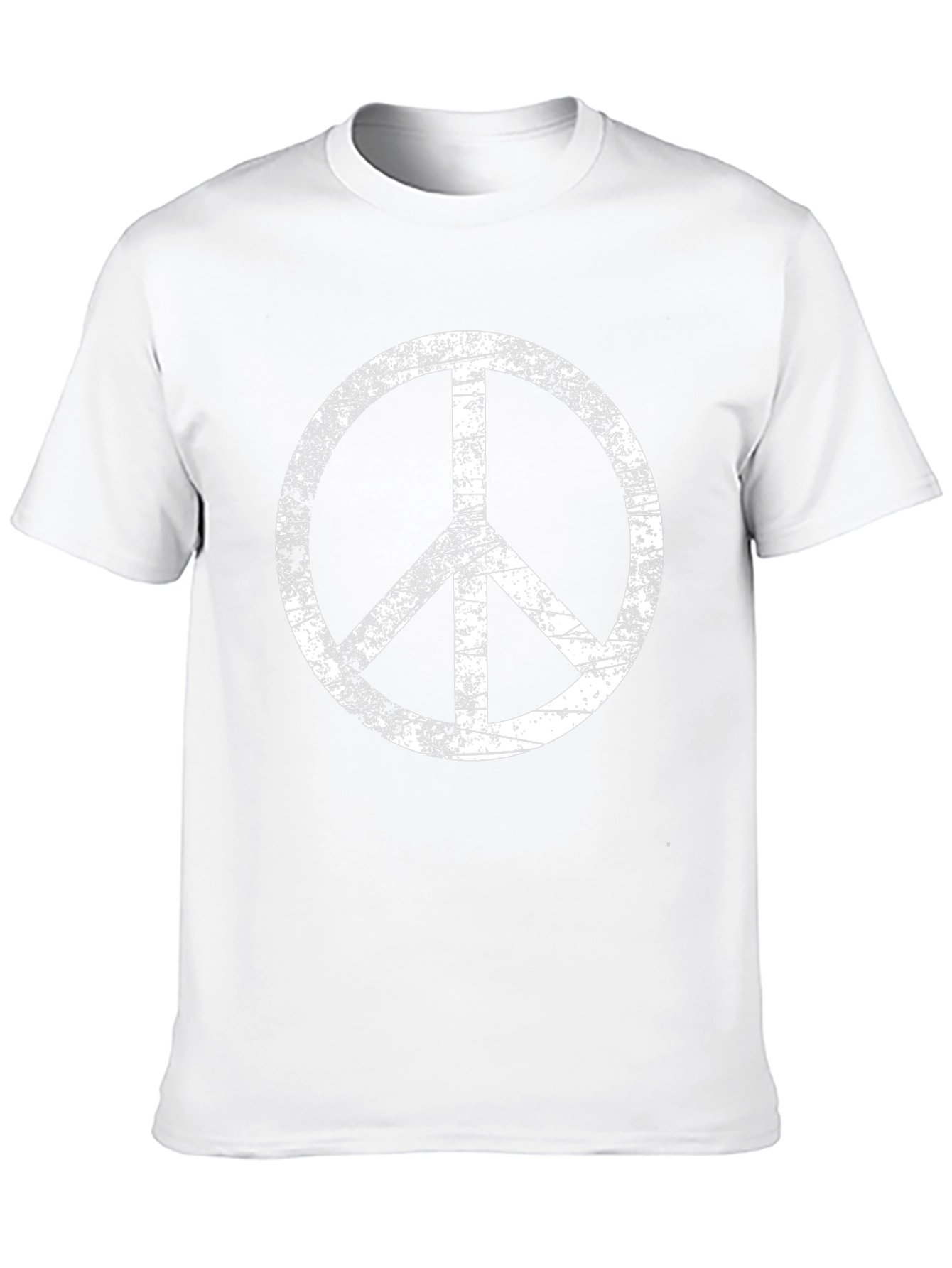 Peace Sign Distressed Black T-Shirt