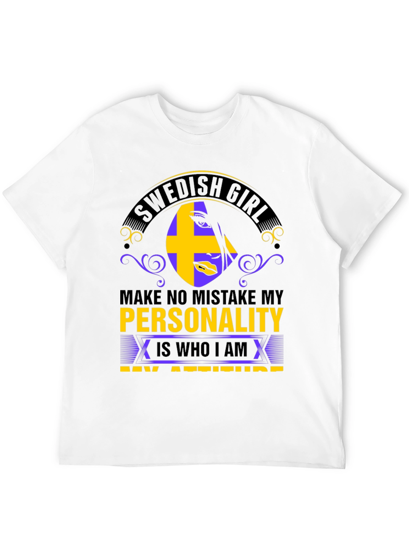 Swedish Girl Personality T-Shirt - Black