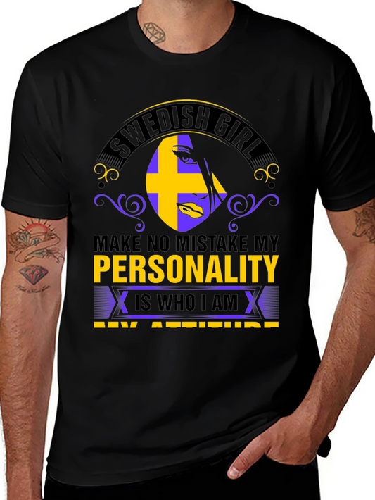 Swedish Girl Personality T-Shirt - Black