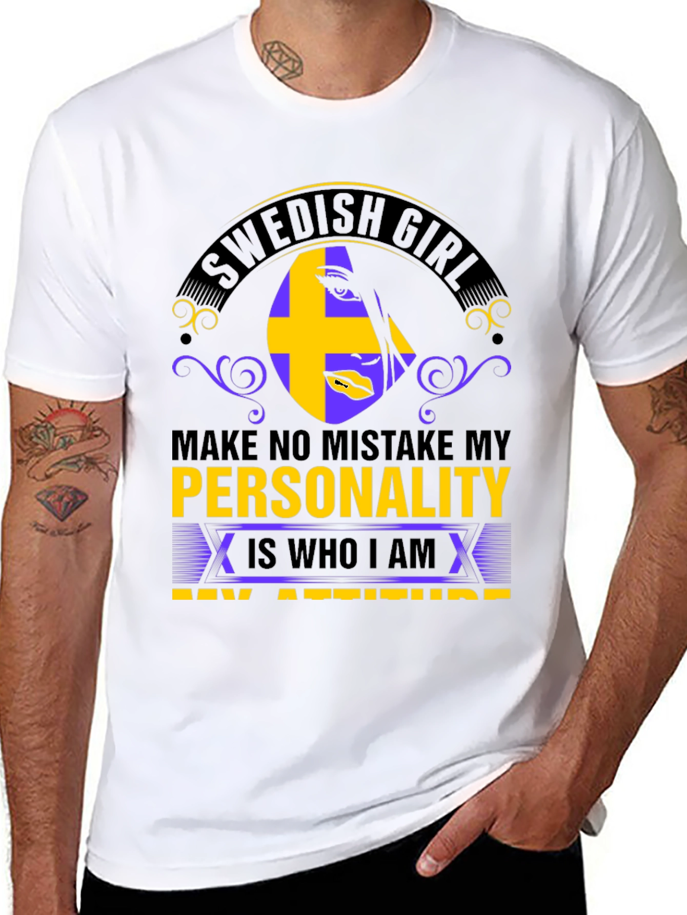 Swedish Girl Personality T-Shirt - Black