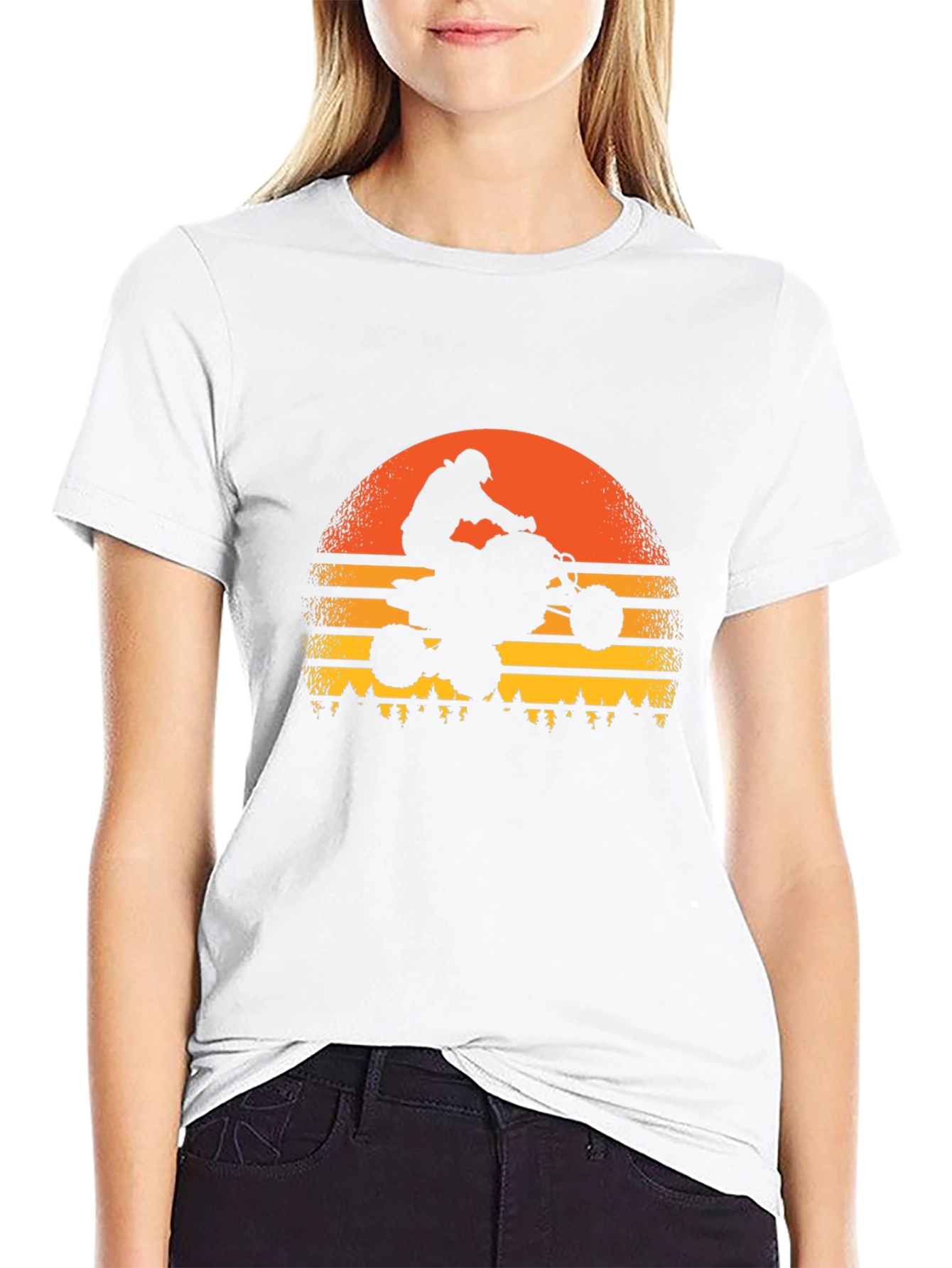 Sunset ATV Rider Graphic Tee - Black
