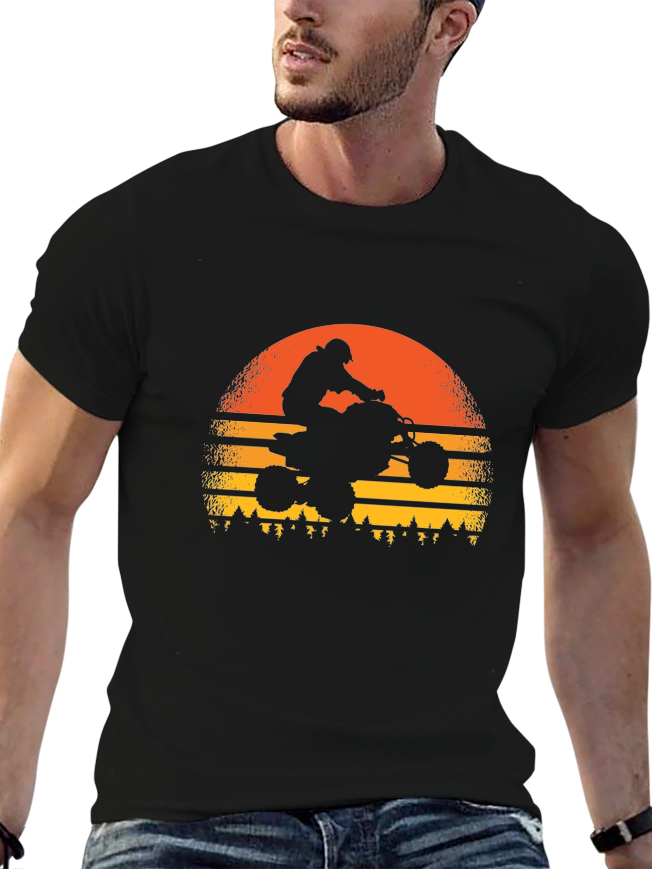 Sunset ATV Rider Graphic Tee - Black