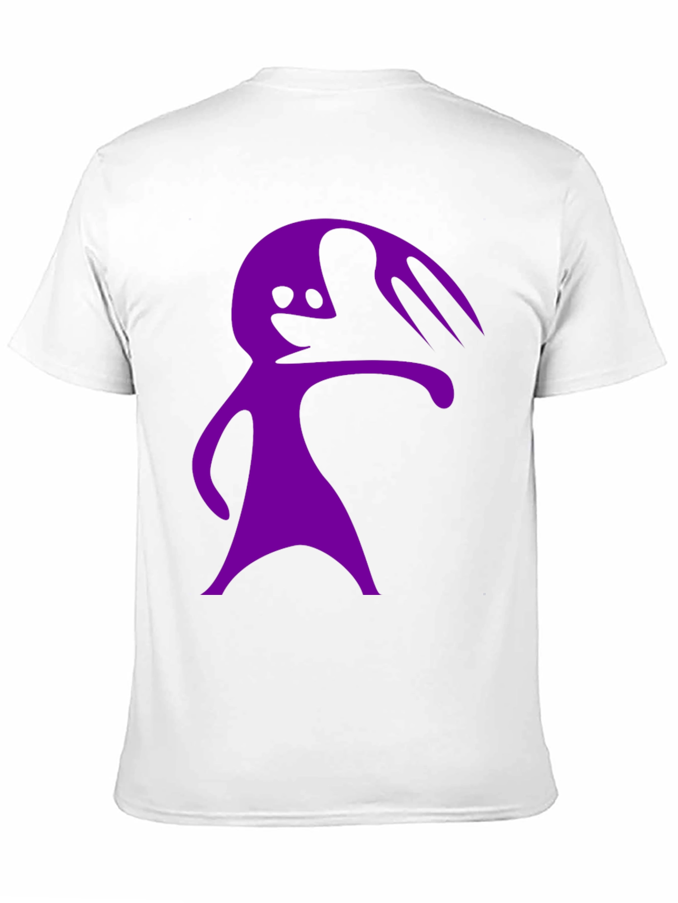 Purple Cartoon Character Graphic Black T-Shirt