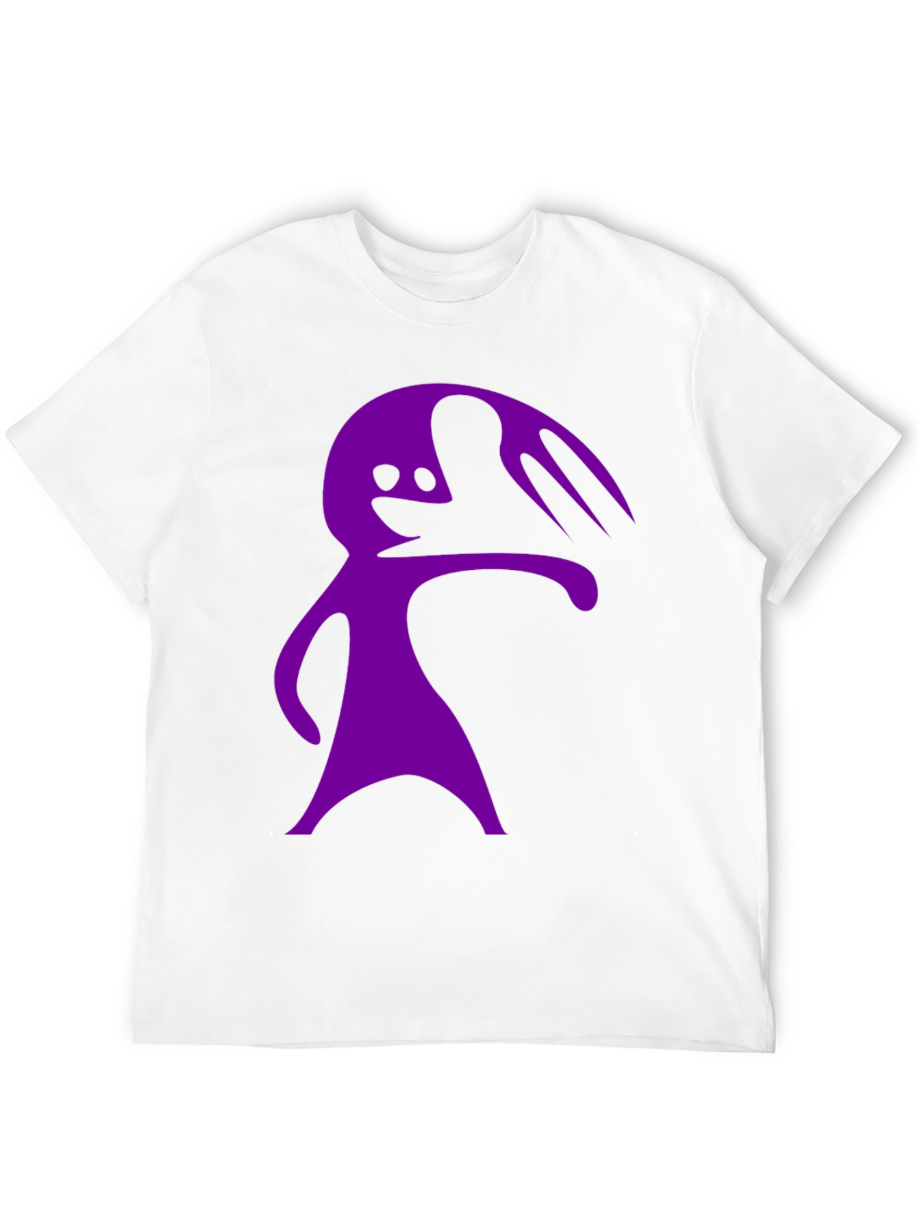 Purple Cartoon Character Graphic Black T-Shirt