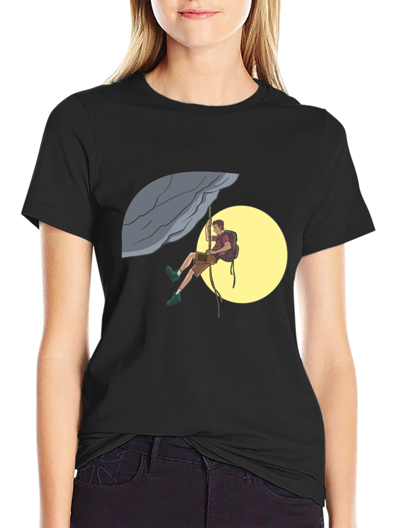 Rock Climbing Graphic Tee - Black
