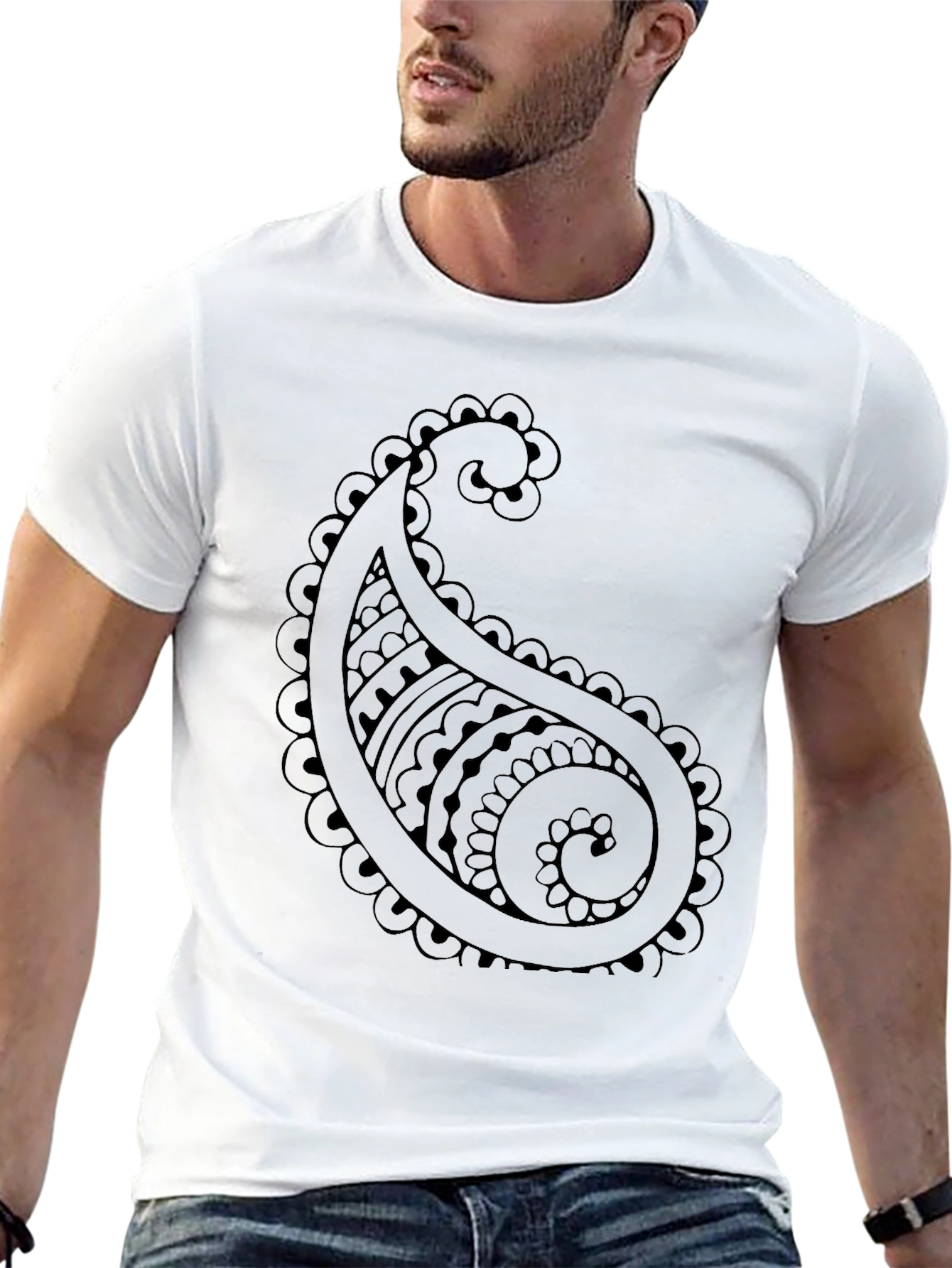 Paisley Graphic Black T-Shirt