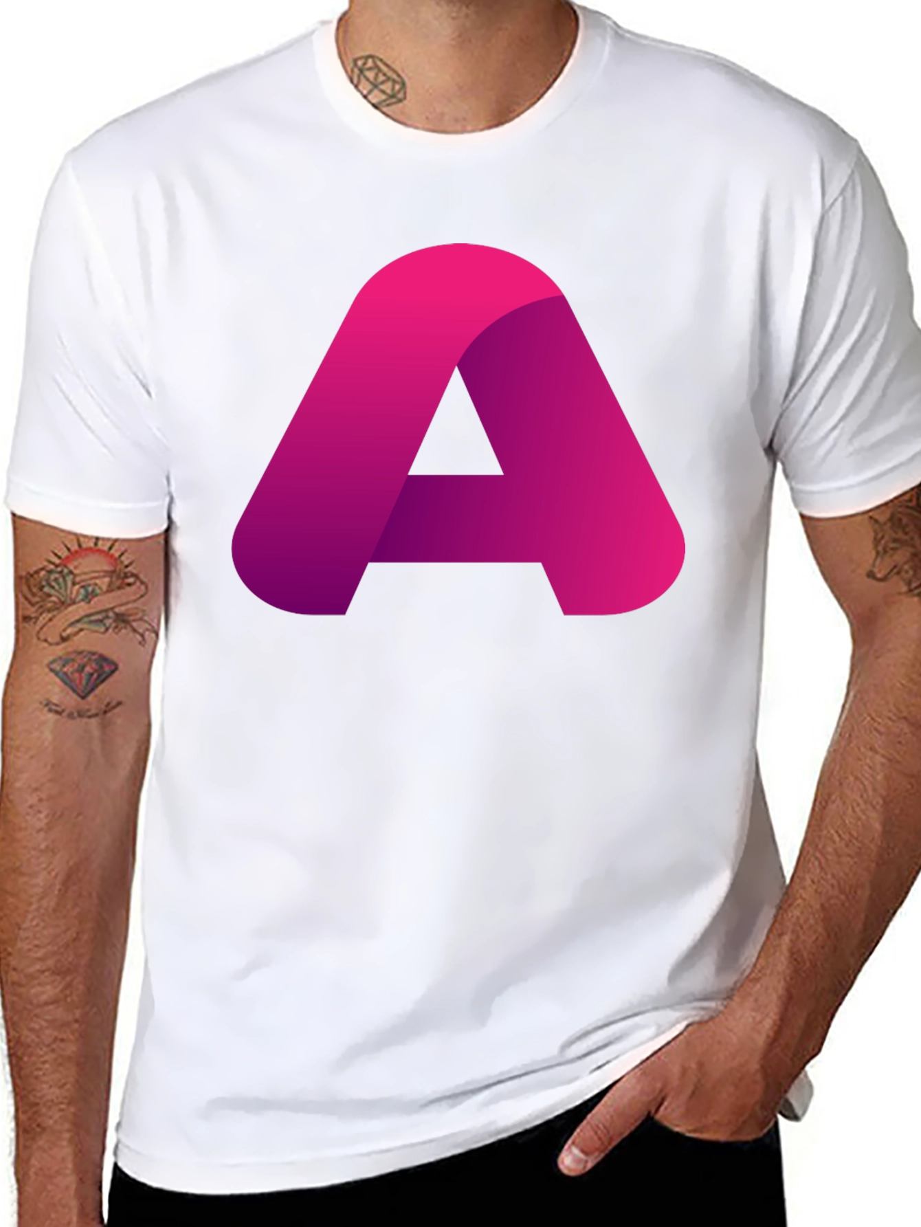 Modern A Graphic Black T-Shirt - Casual Style
