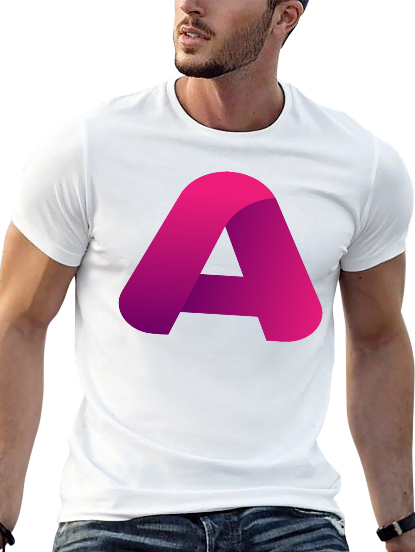 Modern A Graphic Black T-Shirt - Casual Style