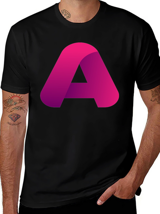 Modern A Graphic Black T-Shirt - Casual Style