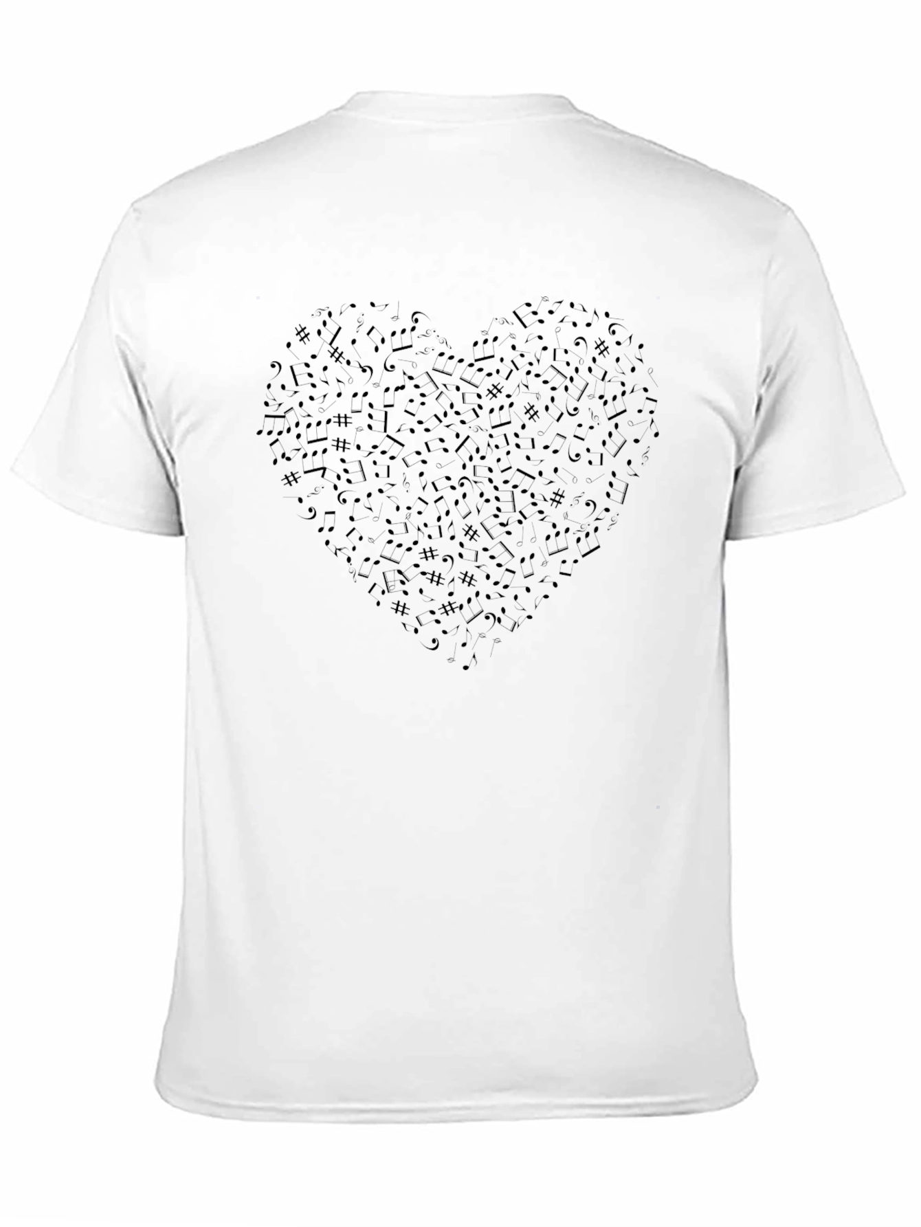 Musical Heart T-Shirt - Black Crew Neck Tee