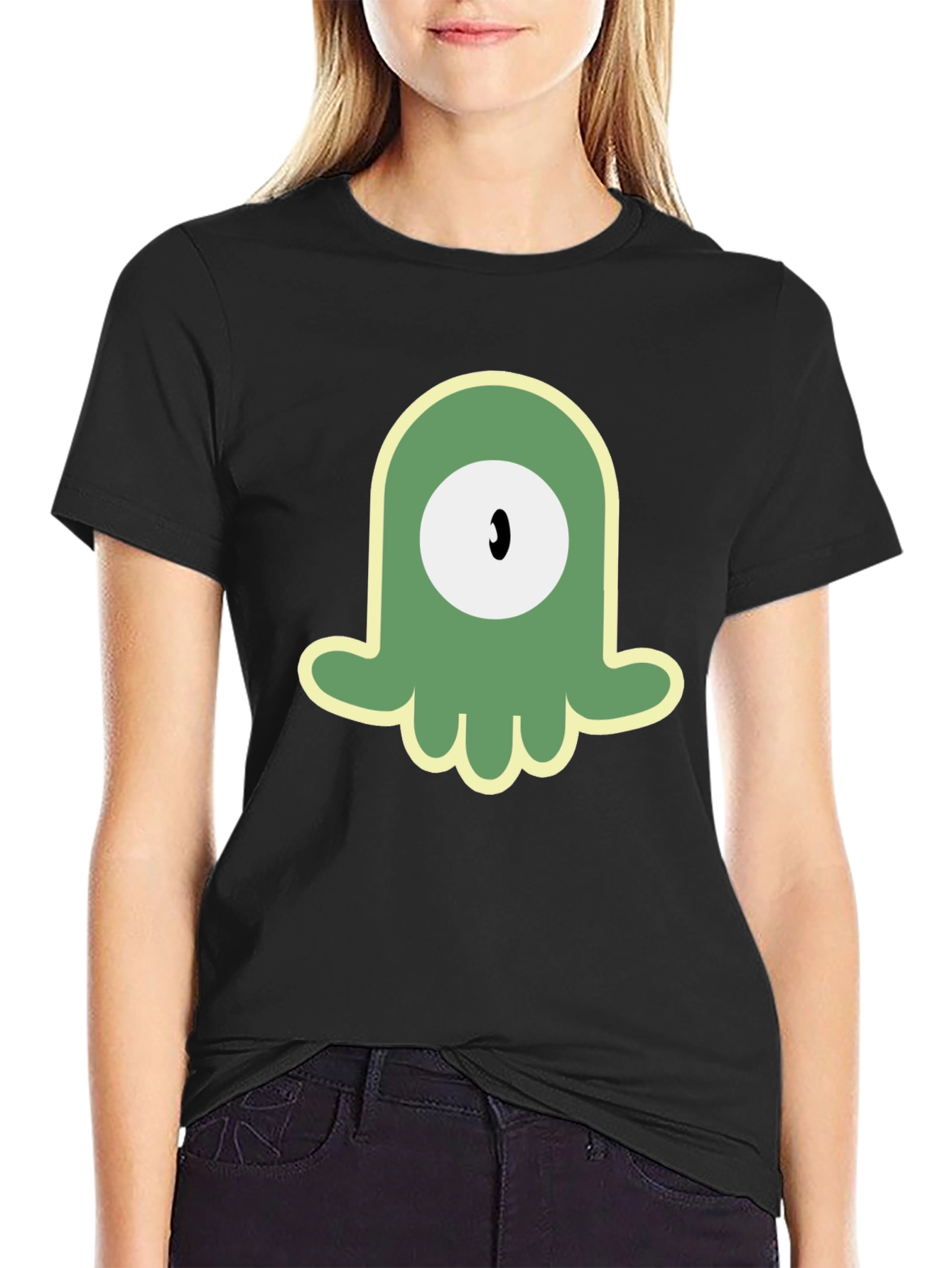 One-Eyed Alien Graphic Black T-Shirt
