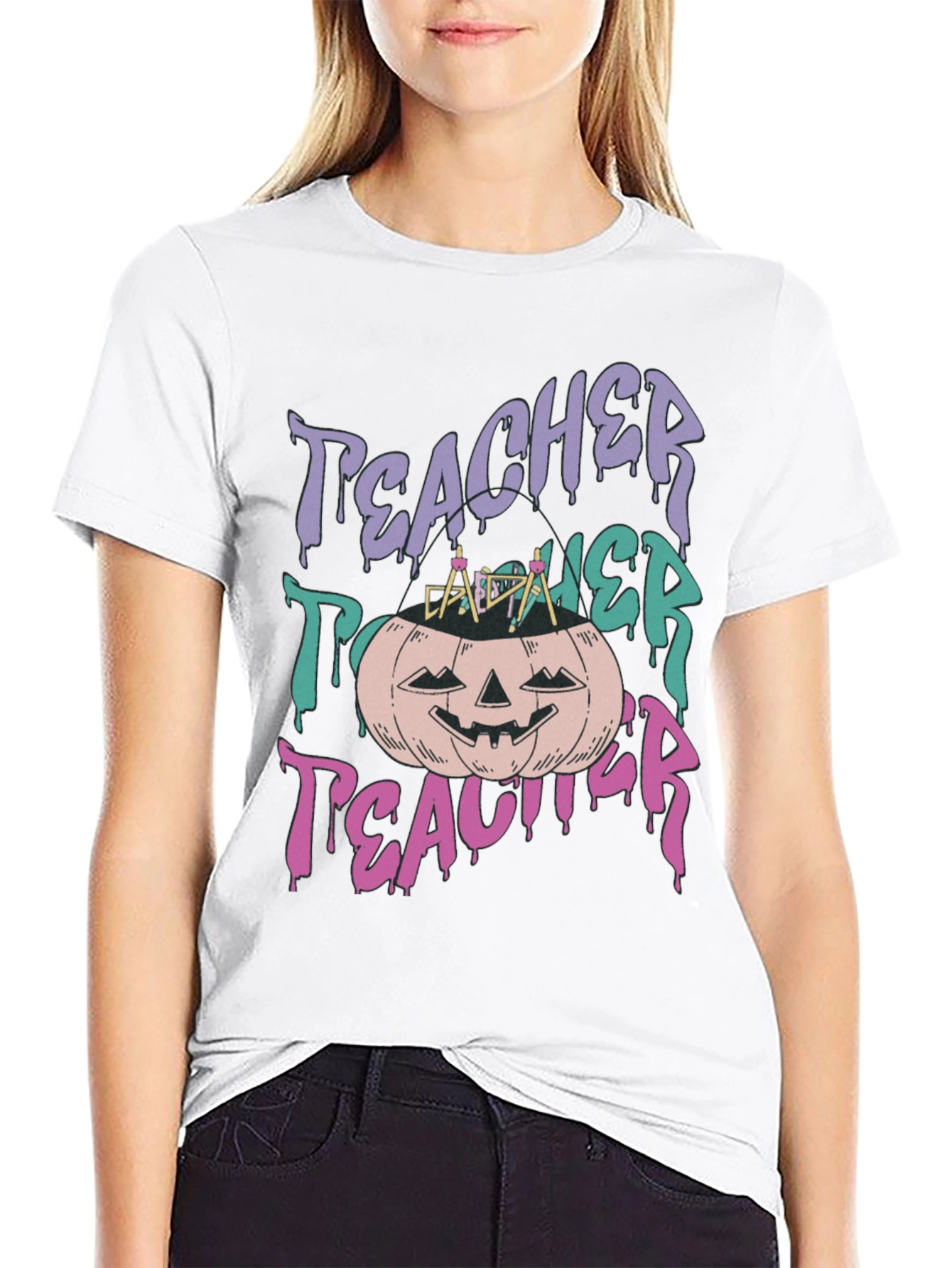 Teacher Halloween Pumpkin T-Shirt