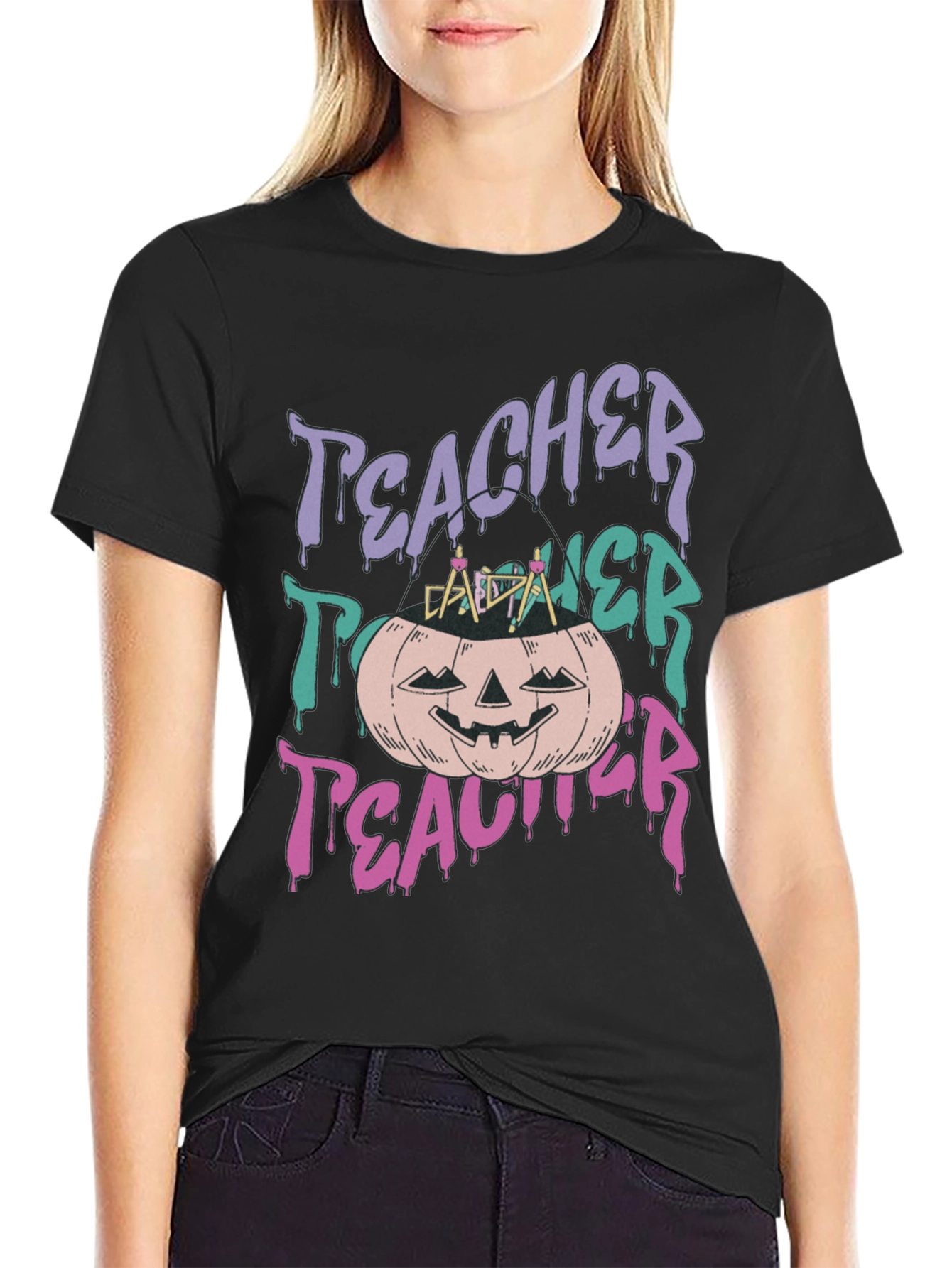 Teacher Halloween Pumpkin T-Shirt