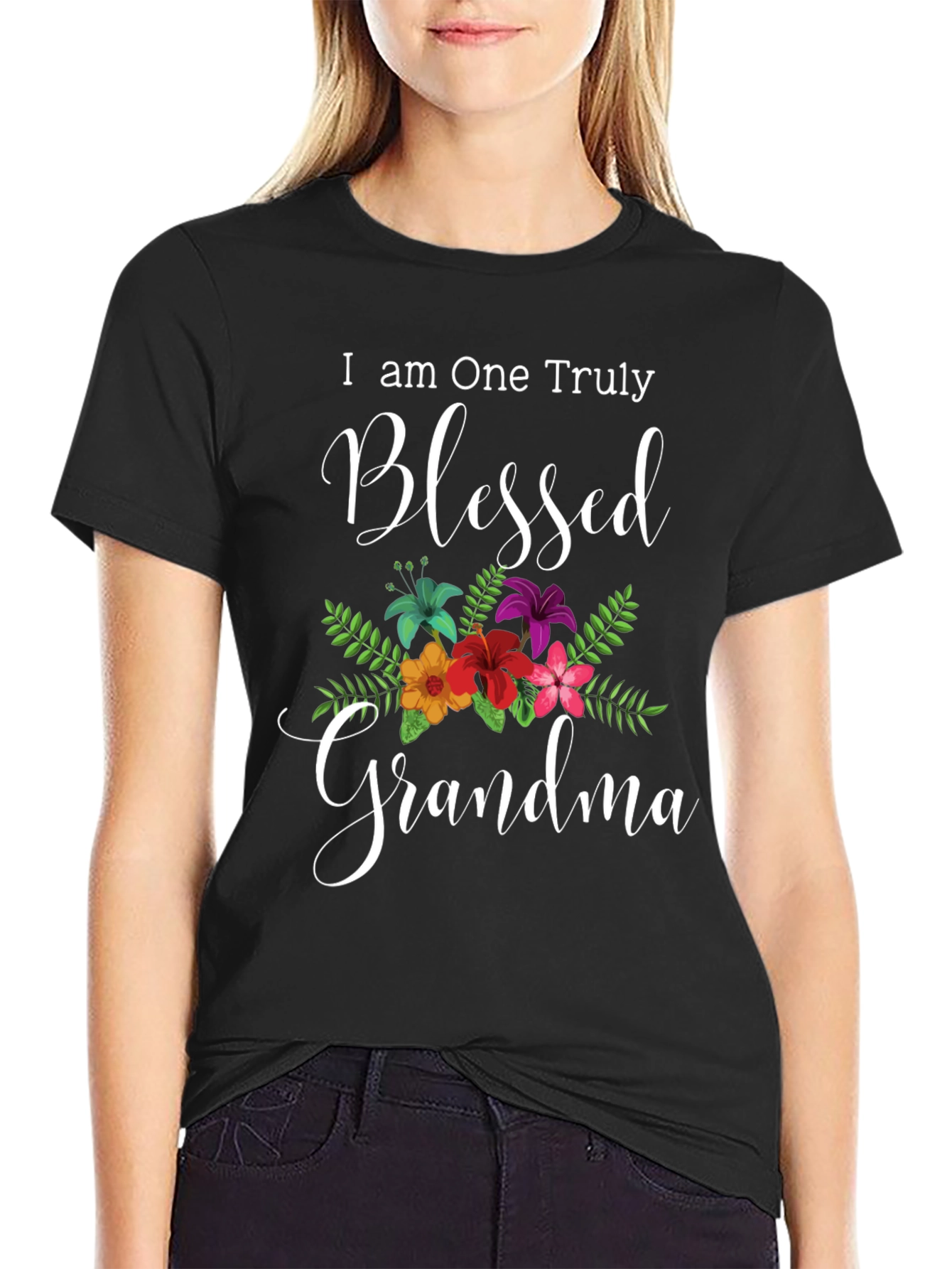 Blessed Grandma T-Shirt - Floral Design