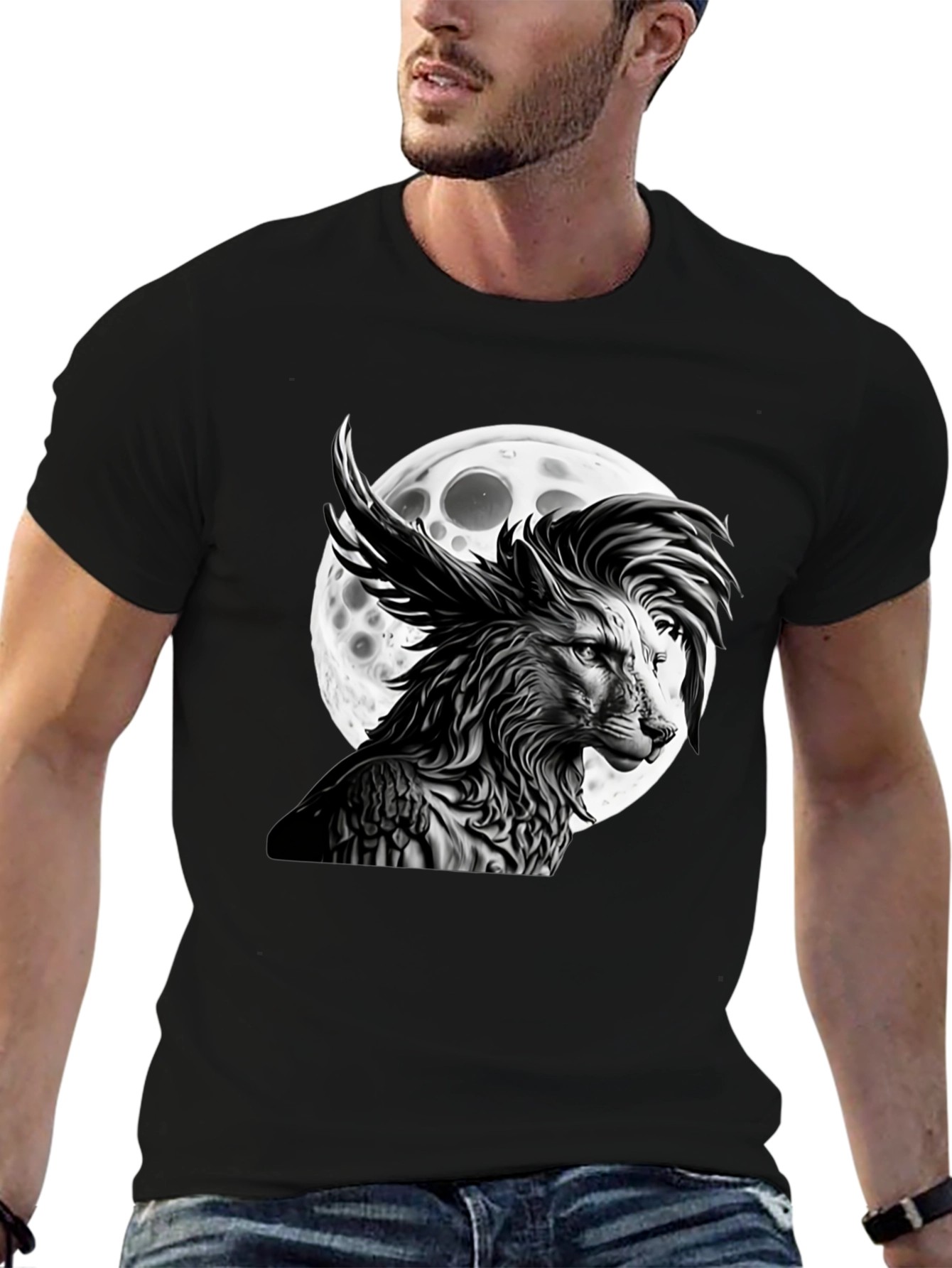 Wolf Moon Graphic Tee - Unique Design