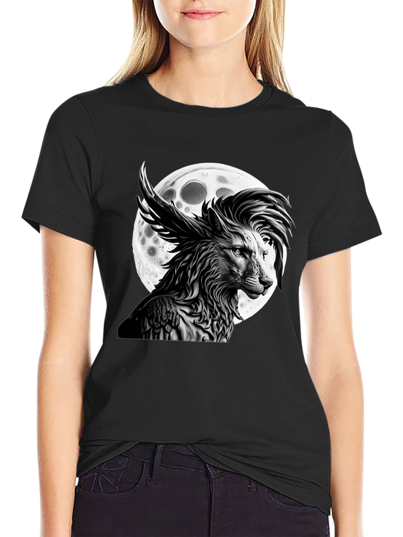 Wolf Moon Graphic Tee - Unique Design