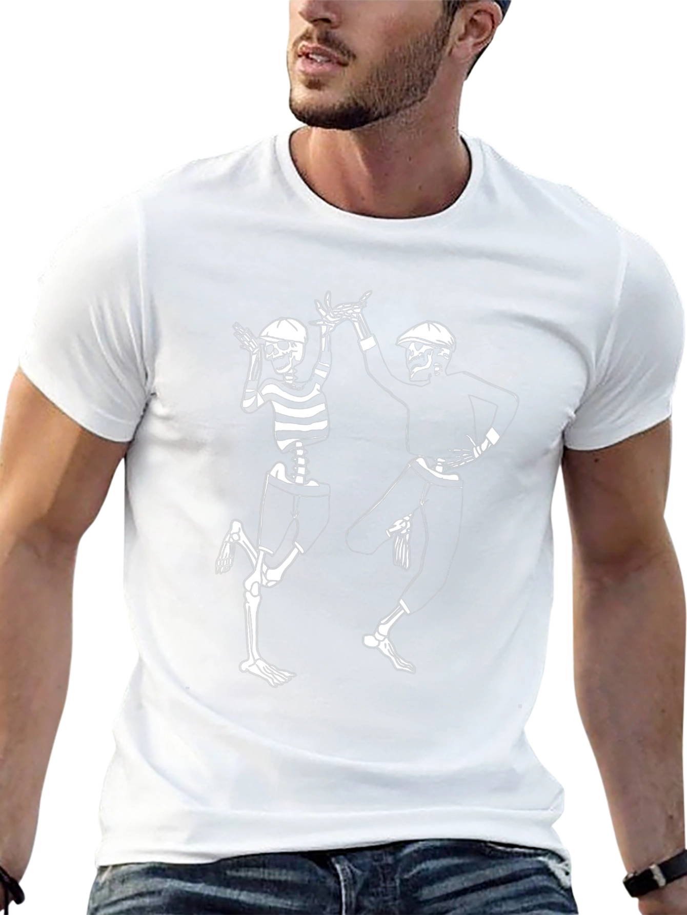 Dancing Skeletons Graphic Tee - Black
