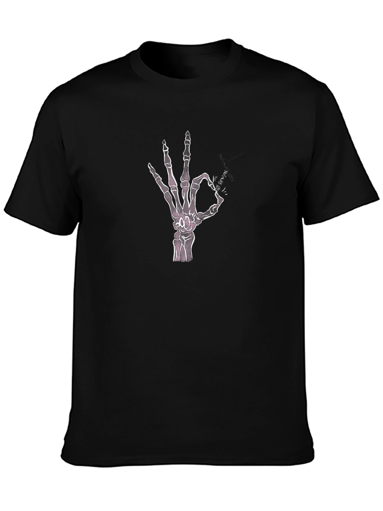 Skeleton Hand OK Sign Graphic T-Shirt