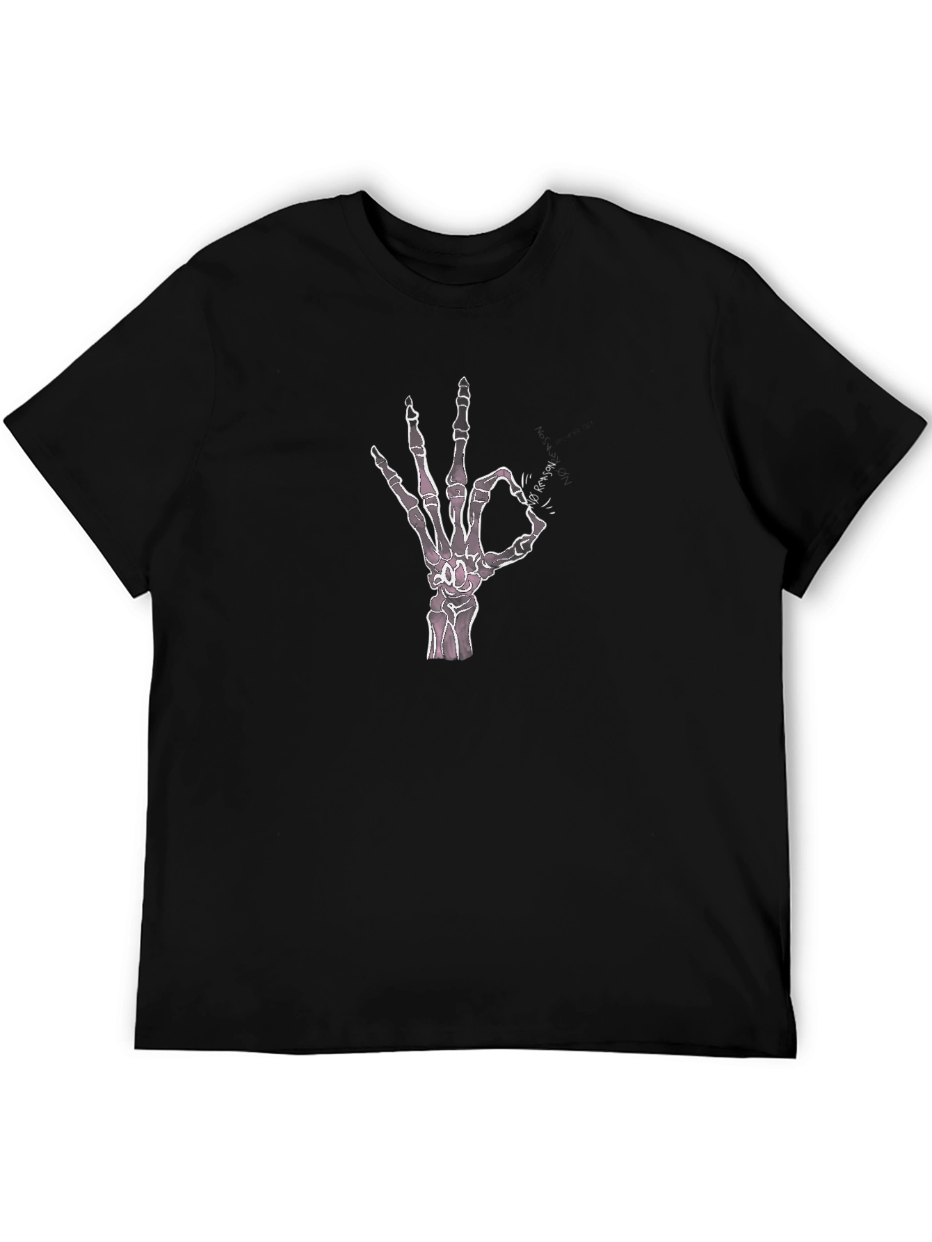 Skeleton Hand OK Sign Graphic T-Shirt