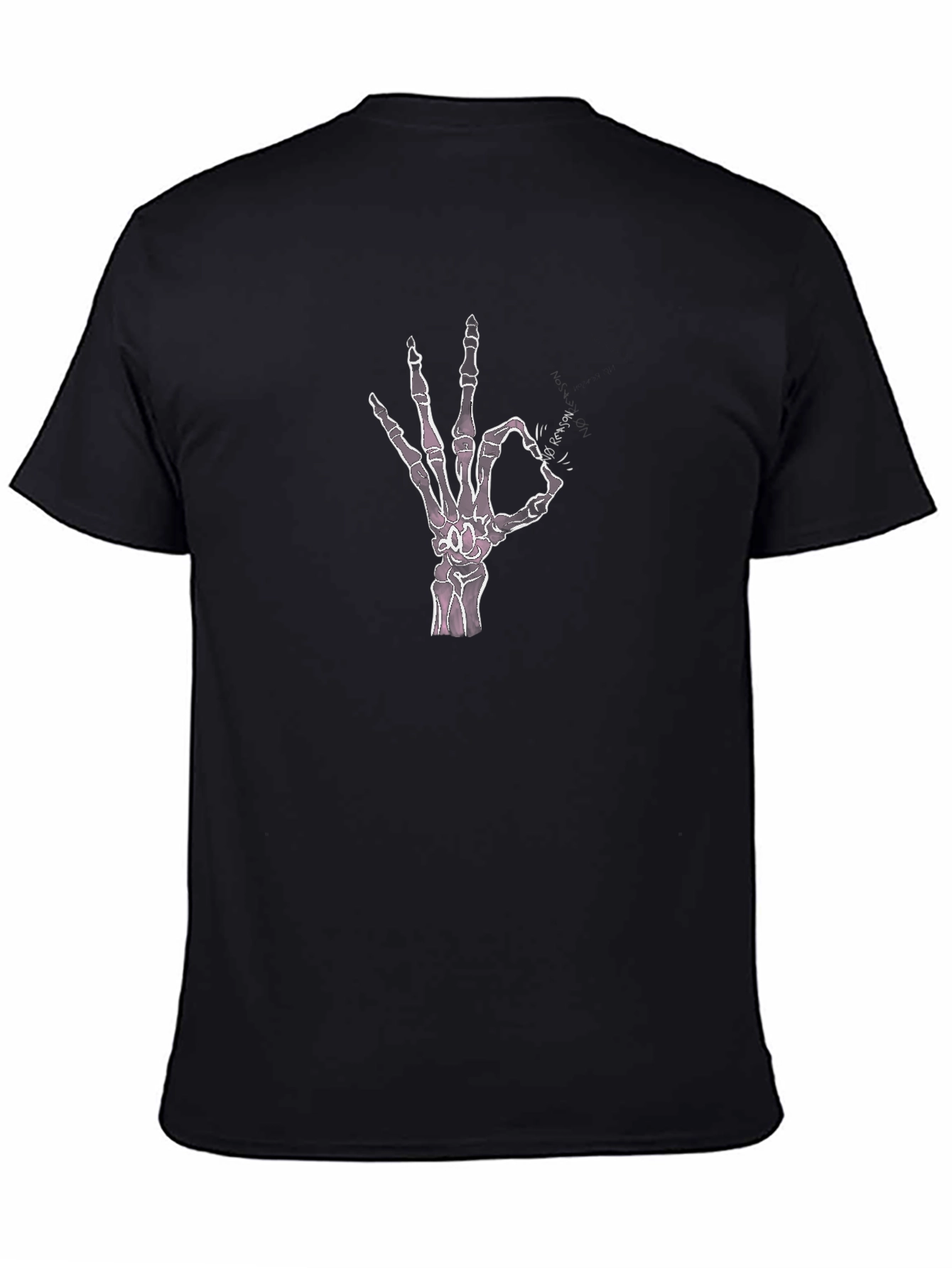 Skeleton Hand OK Sign Graphic T-Shirt