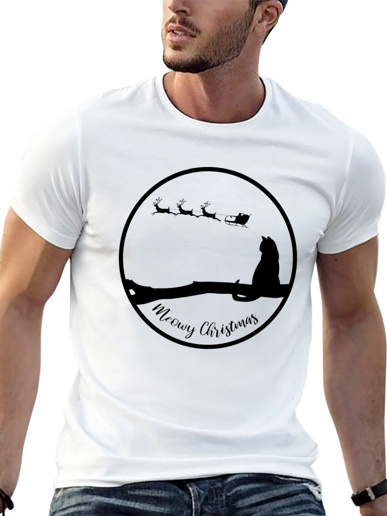 Meowy Christmas Cat T-Shirt