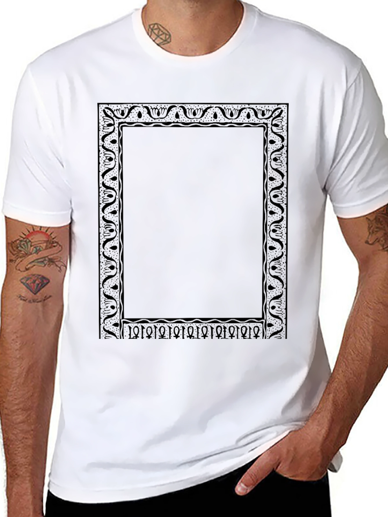 Ornate Frame Graphic Tee - Classic Black