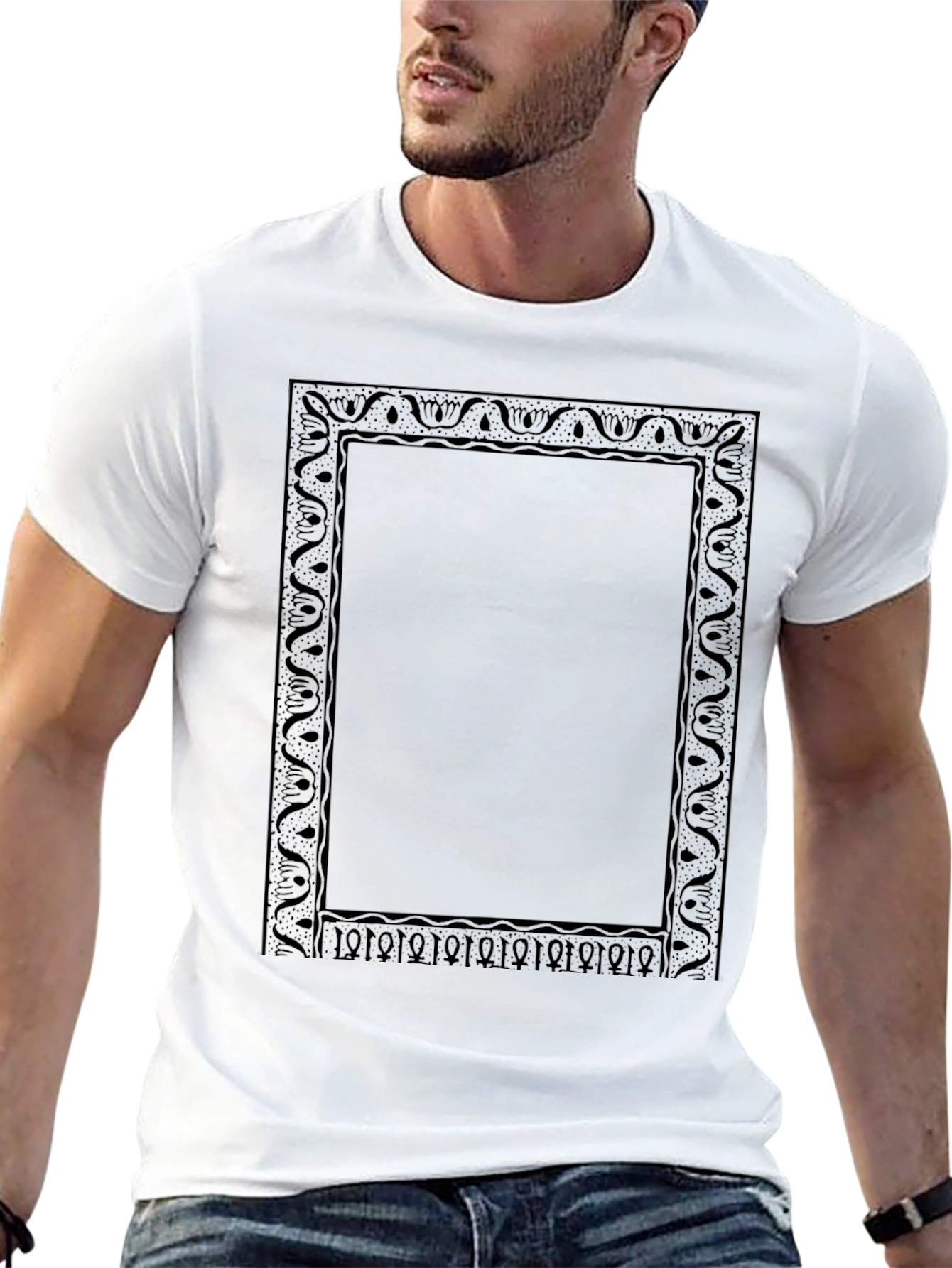Ornate Frame Graphic Tee - Classic Black