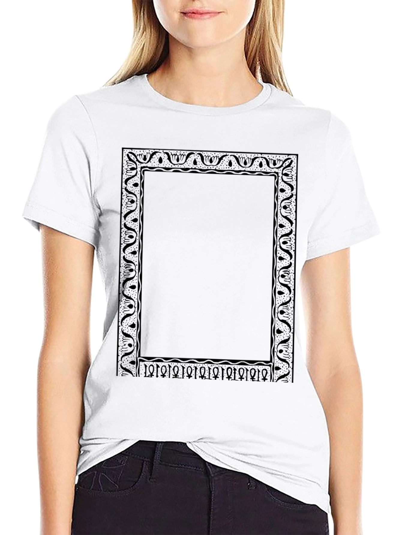 Ornate Frame Graphic Tee - Classic Black