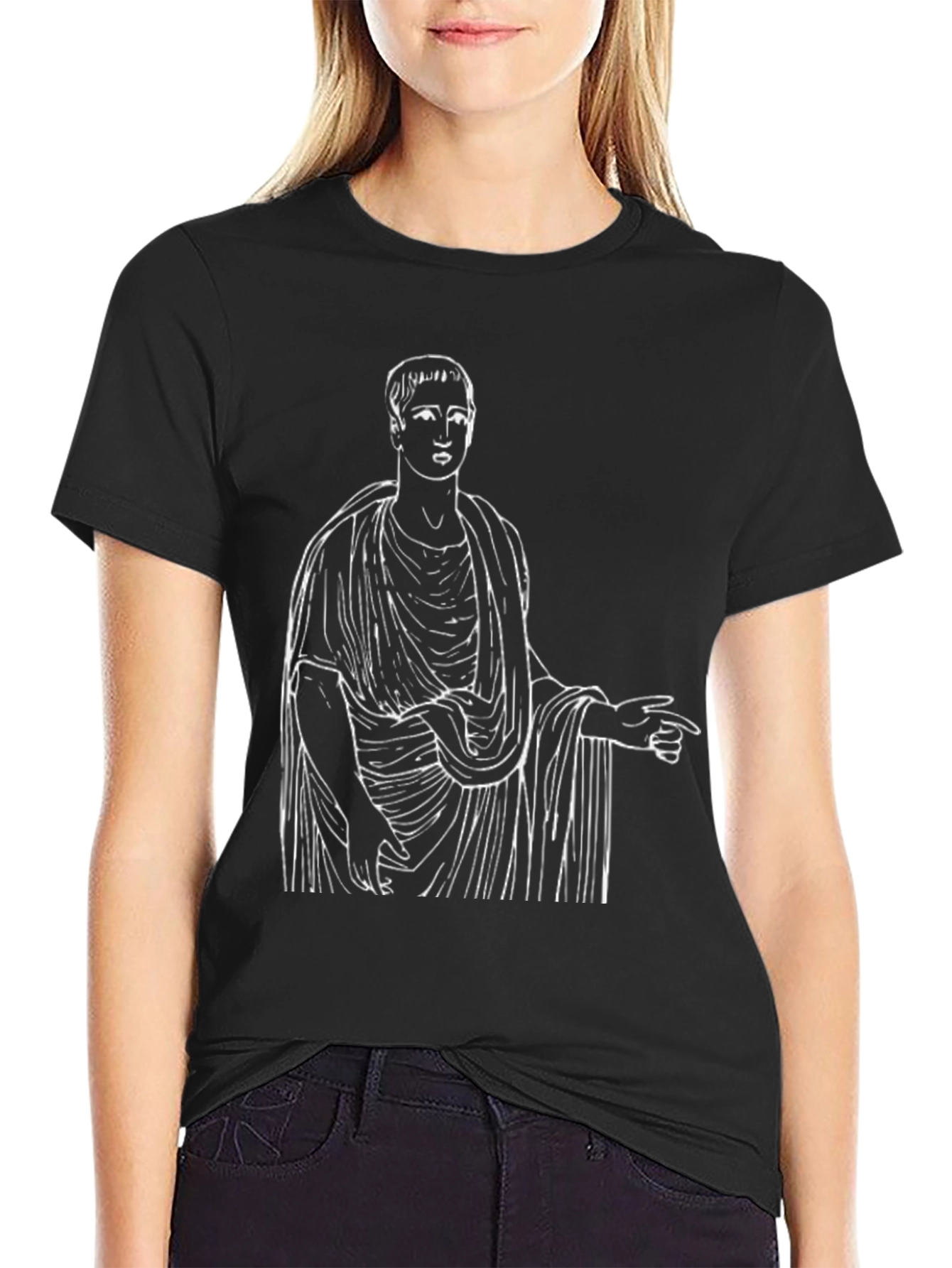 Ancient Roman Toga Graphic Tee - Black