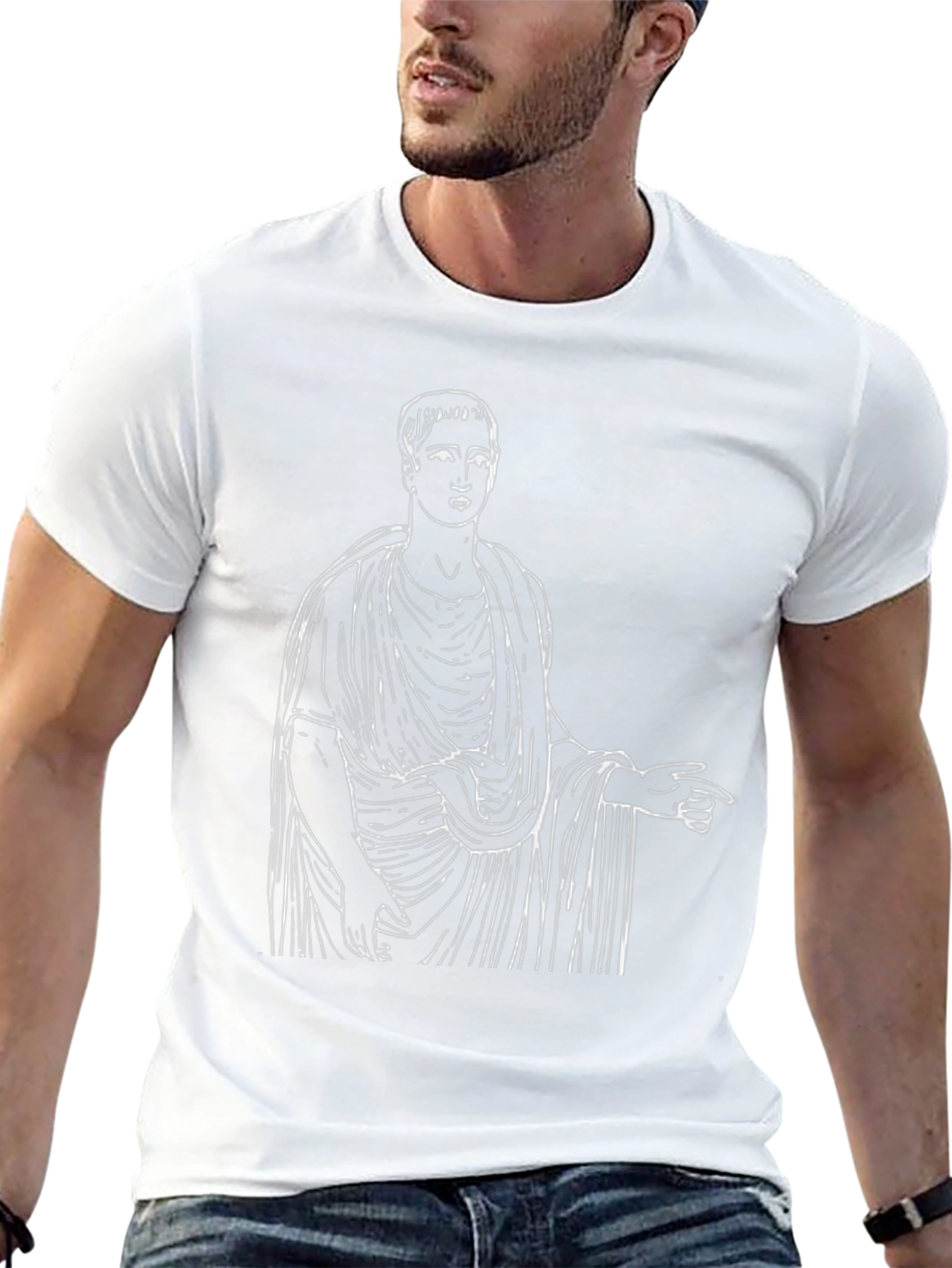 Ancient Roman Toga Graphic Tee - Black
