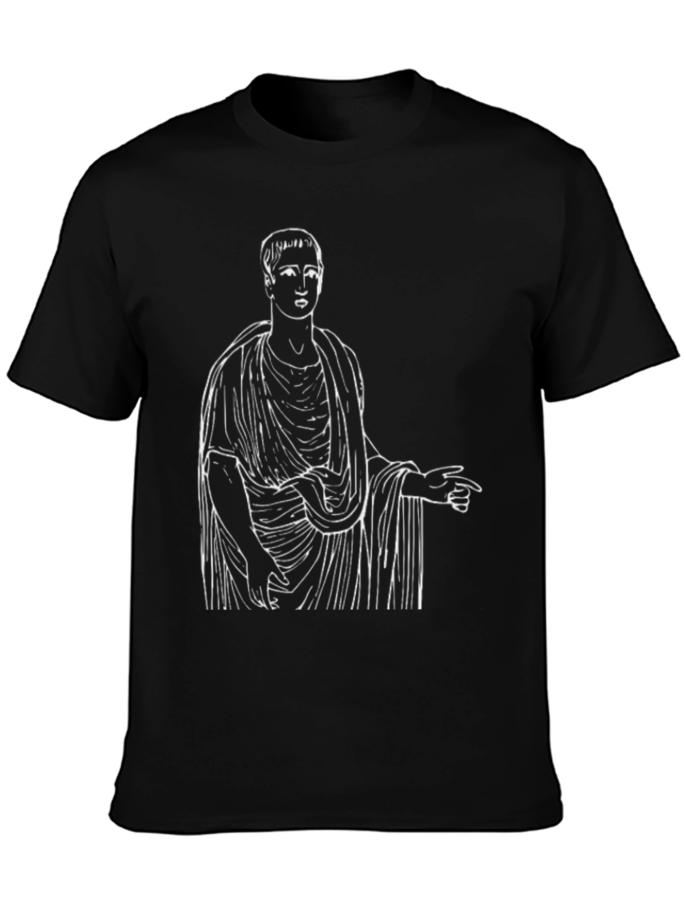 Ancient Roman Toga Graphic Tee - Black