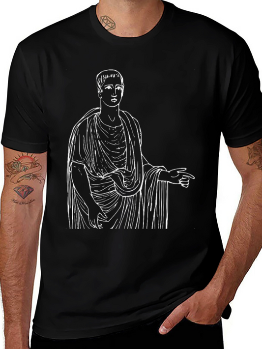 Ancient Roman Toga Graphic Tee - Black