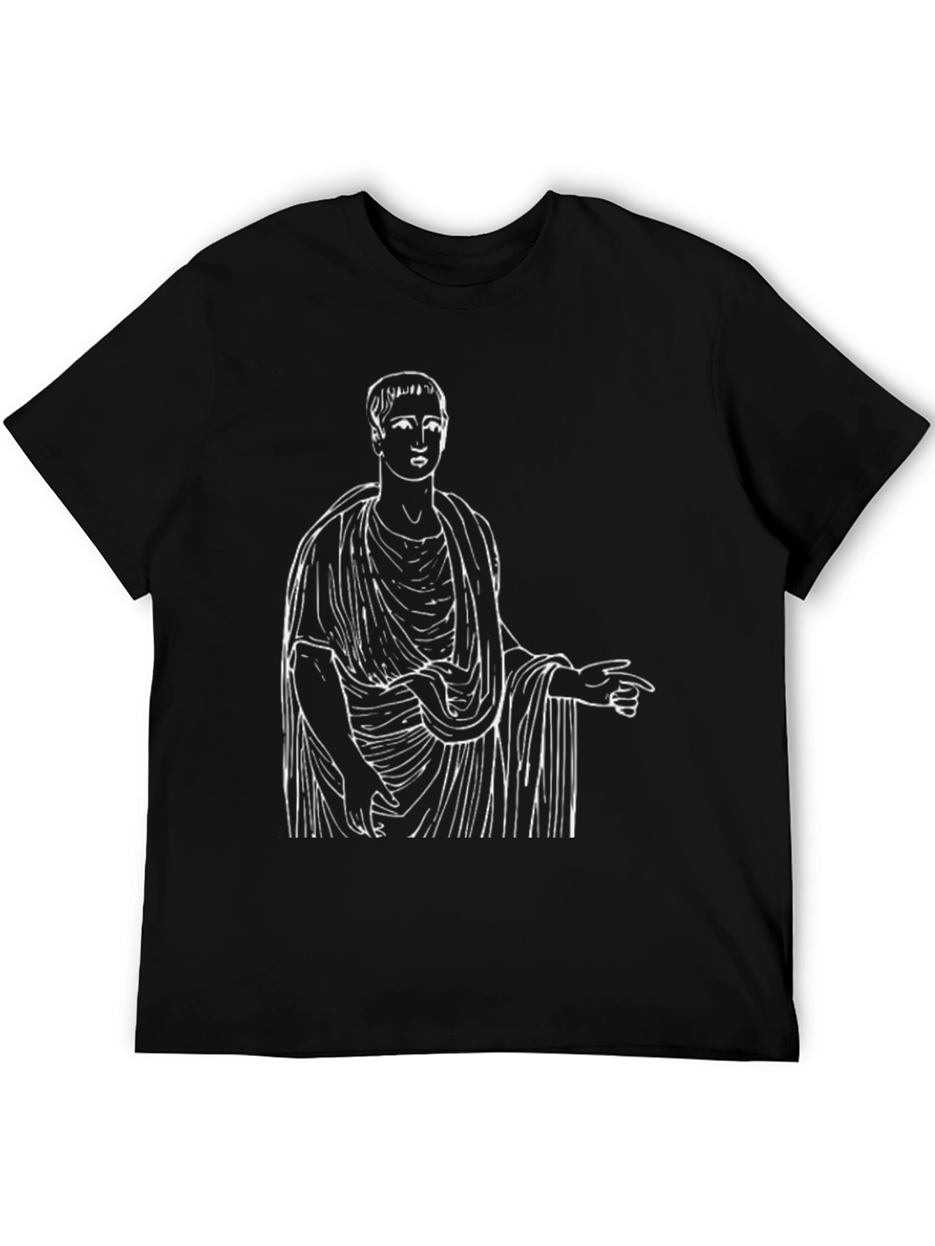 Ancient Roman Toga Graphic Tee - Black