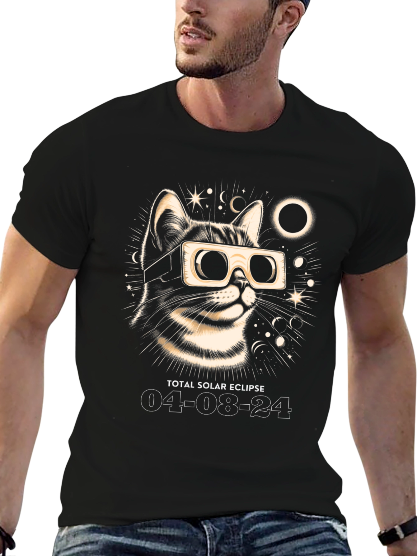 Total Solar Eclipse 2024 Cat T-Shirt